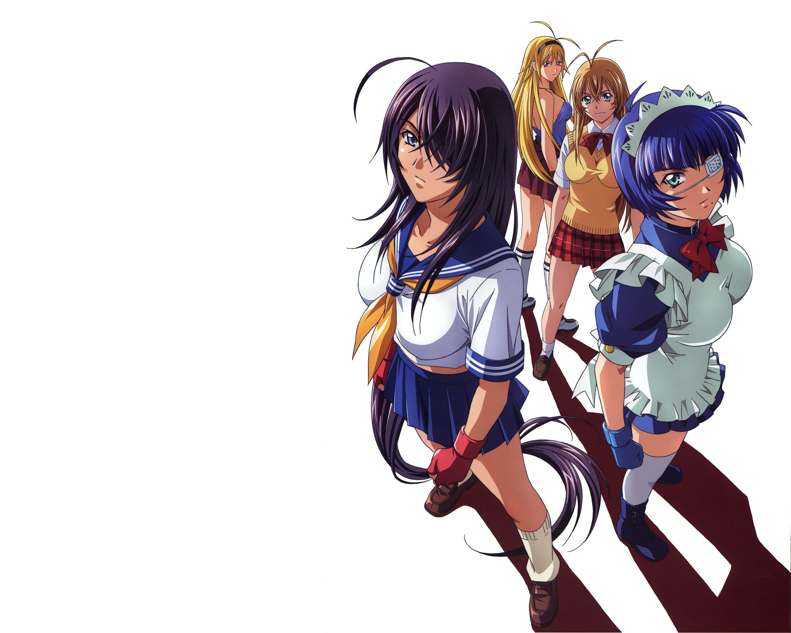 indoors, standing, 2K, togetherness, young women, lifestyles, group of people, ikki tousen, girls, females, young adult, friendship, copy space, women, HD Wallpaper