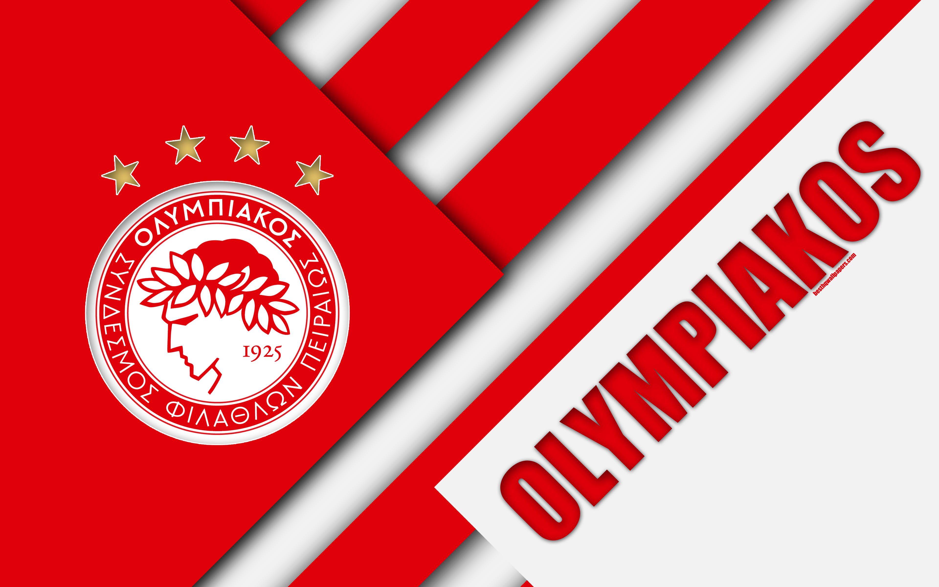 Logo, 4K, Emblem, Soccer, Olympiacos F.C., HD Wallpaper