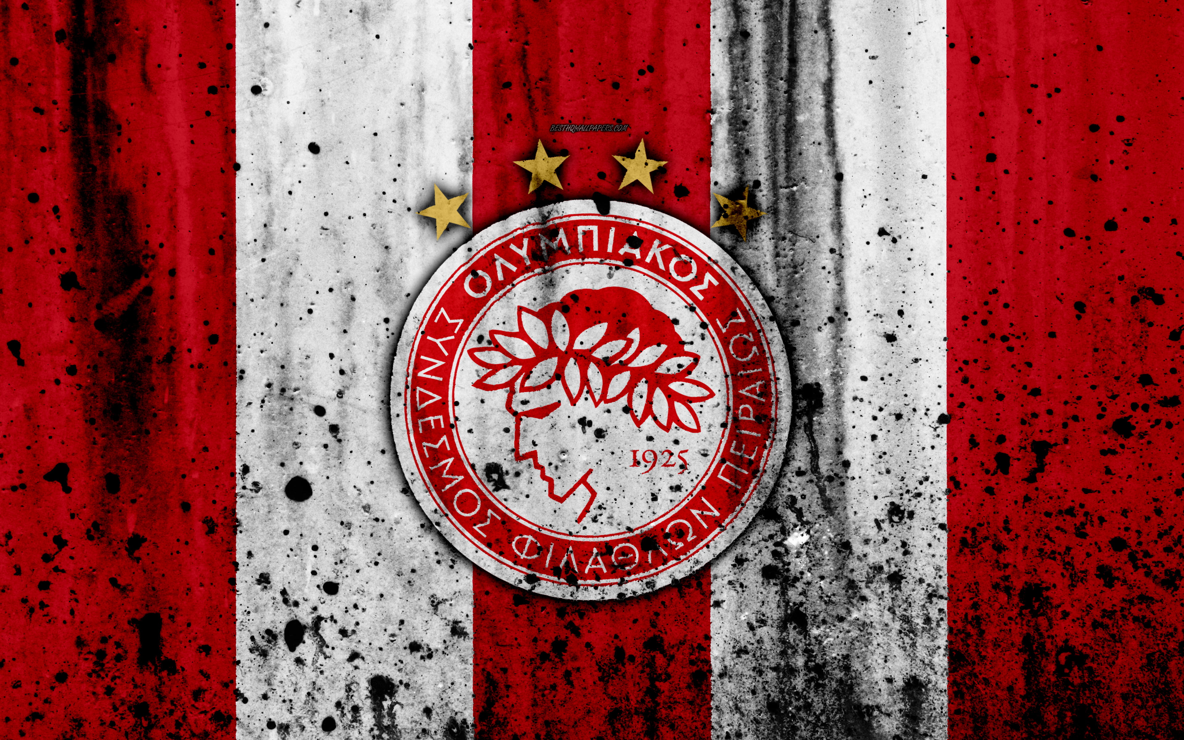 Olympiacos F.C., Emblem, Logo, 4K, Soccer, HD Wallpaper