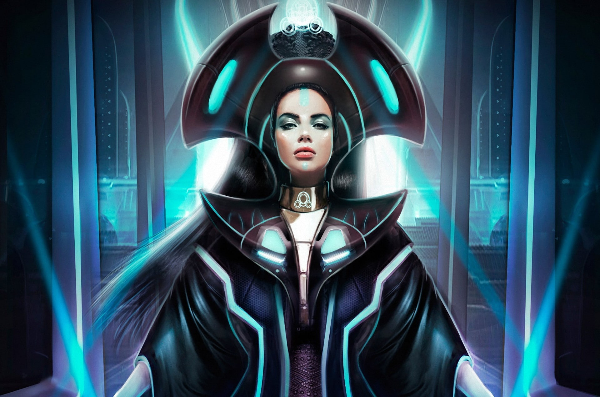 Minerva, fiction, Galaxy Saga, girl, 1080P, Daniel Lim, art, HD Wallpaper
