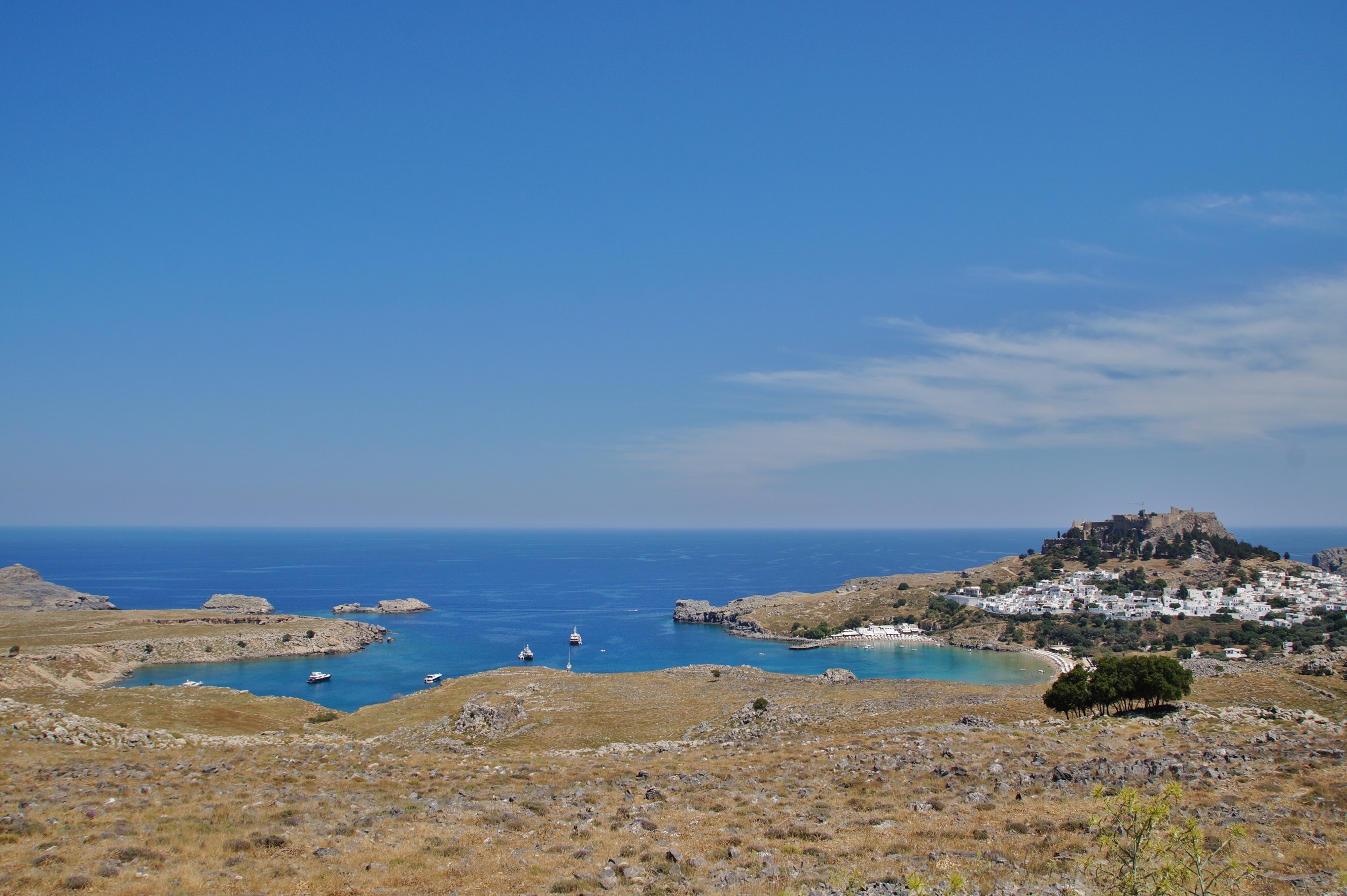nature, sky, beach, land, old town, sea, day, the walls of the, beauty in nature, rock, bay, acropolis, 2K, tranquility, rock - object, water, cloud - sky, HD Wallpaper