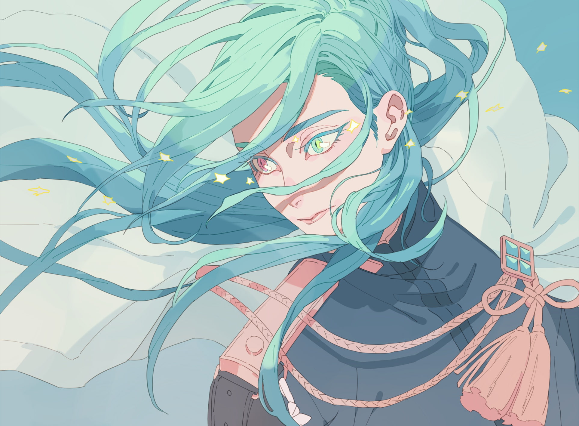 Nikkor Aoe, Touken Ranbu, guy, hair, look, art, 1080P, HD Wallpaper