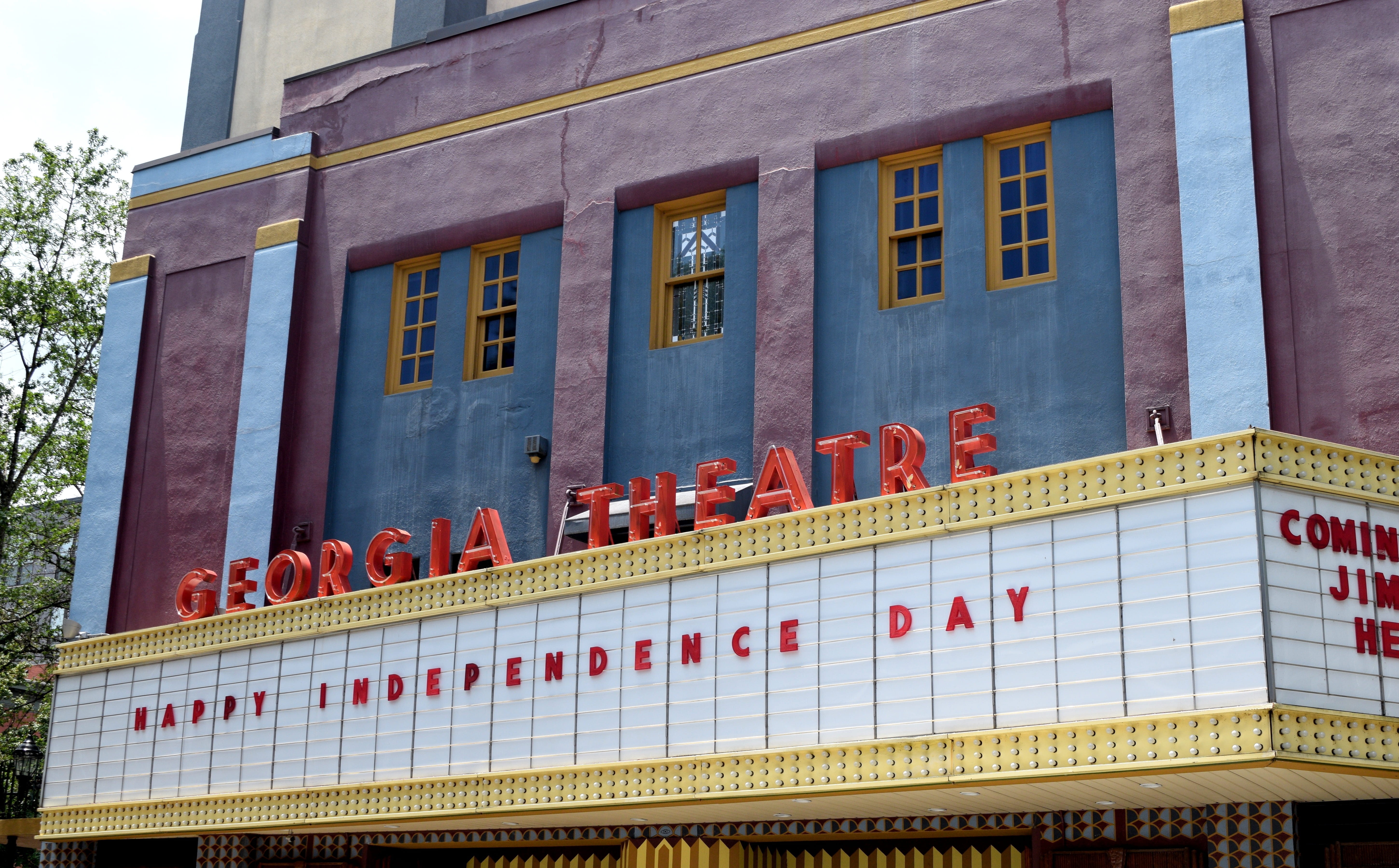 theater, Georgia, georgia, city, popular, music, built structure, western script, text, glass - material, entrance, building exterior, lighting equipment, HD Wallpaper