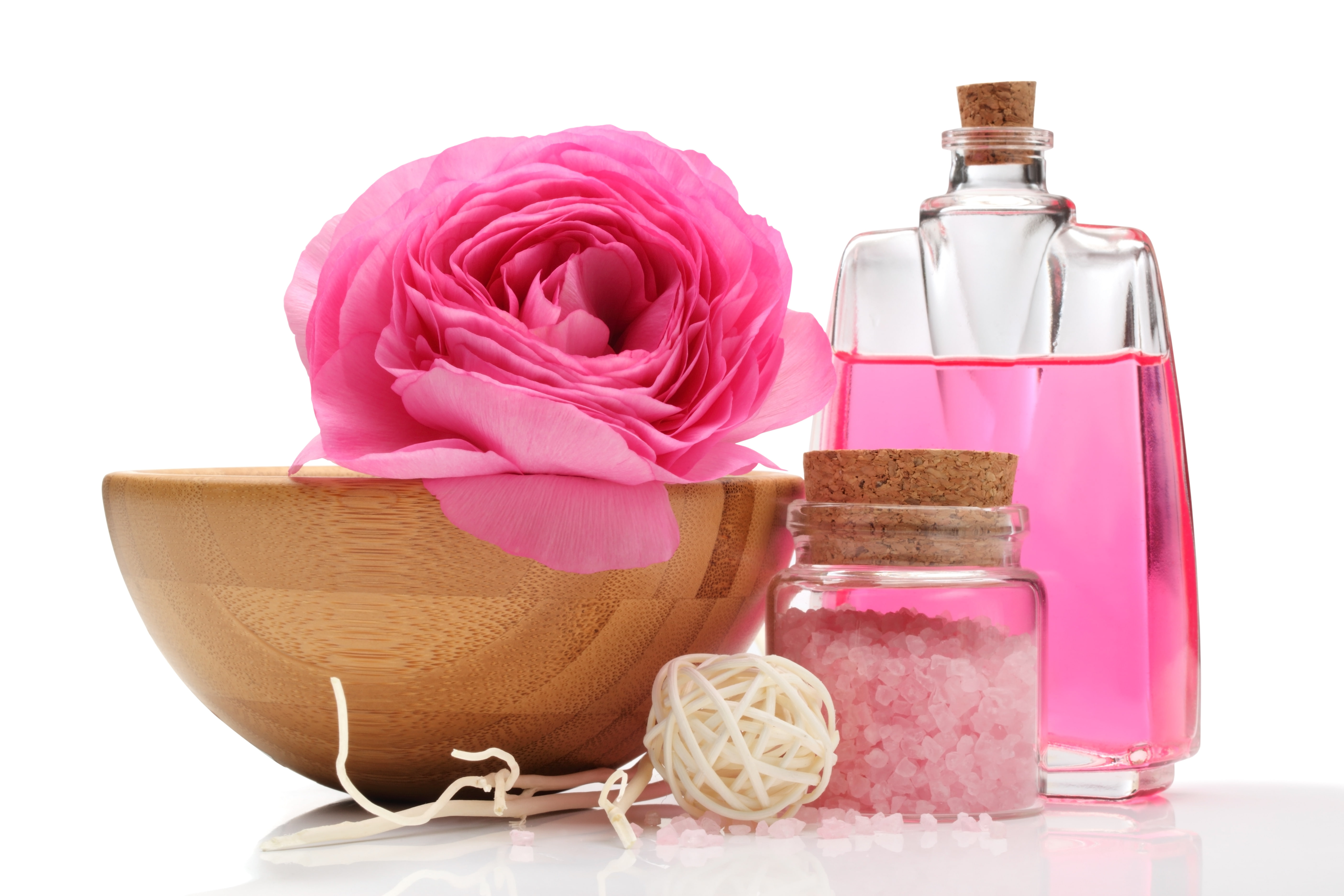 sea salt, 5K, flowers, oil, roses, Spa, HD Wallpaper