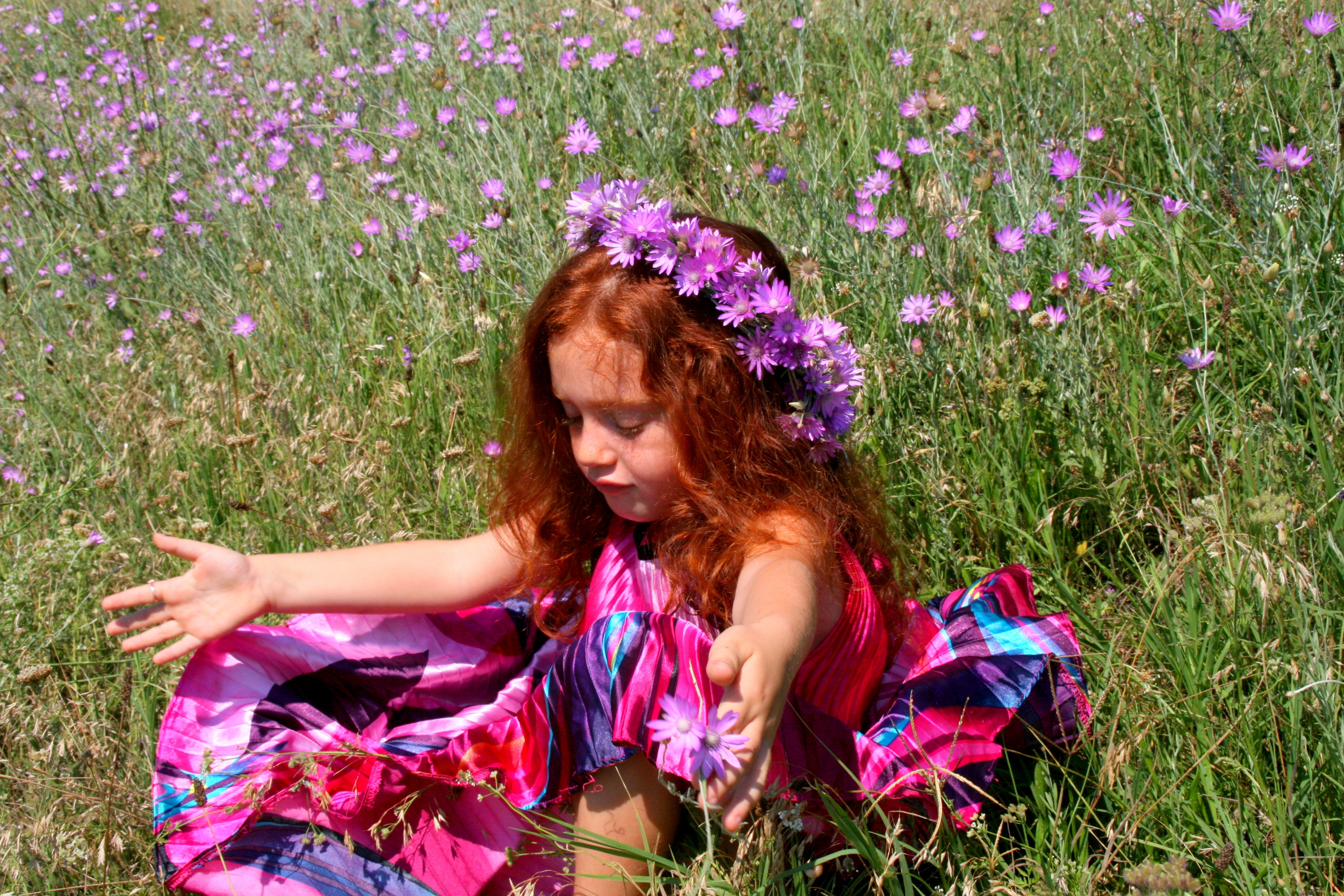 happiness, land, women, hair, dress, young adult, nature, lying down, flowers, grass, girl, leisure activity, outdoors, flower, mov, beautiful woman, day, HD Wallpaper