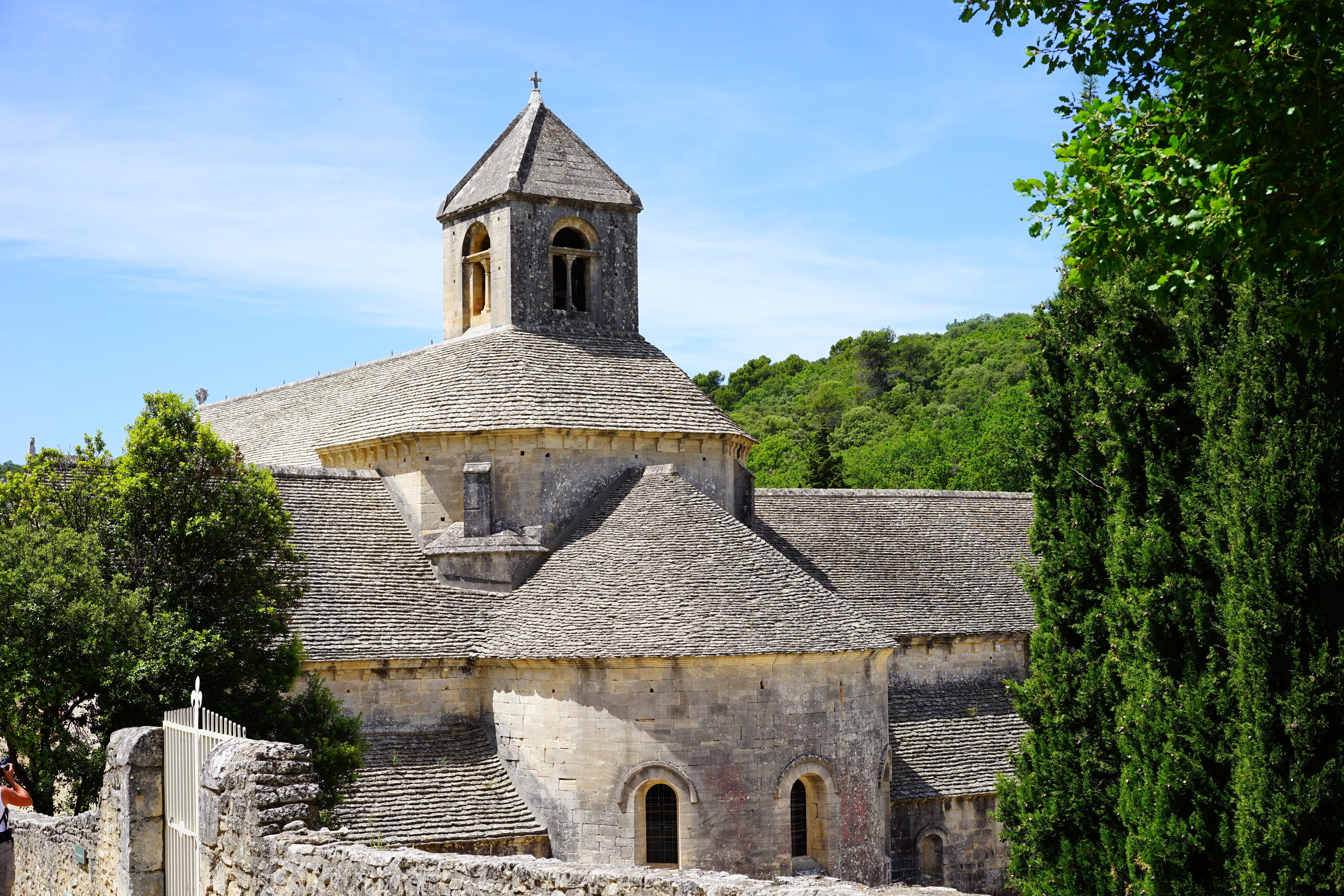 religion, spire, tree, gothic, bistum avignon, tower, sky, place of worship, belief, 5K, daylight, gray, sÃ©nanque abbey, plant, outdoors, day, department of vaucluse, HD Wallpaper