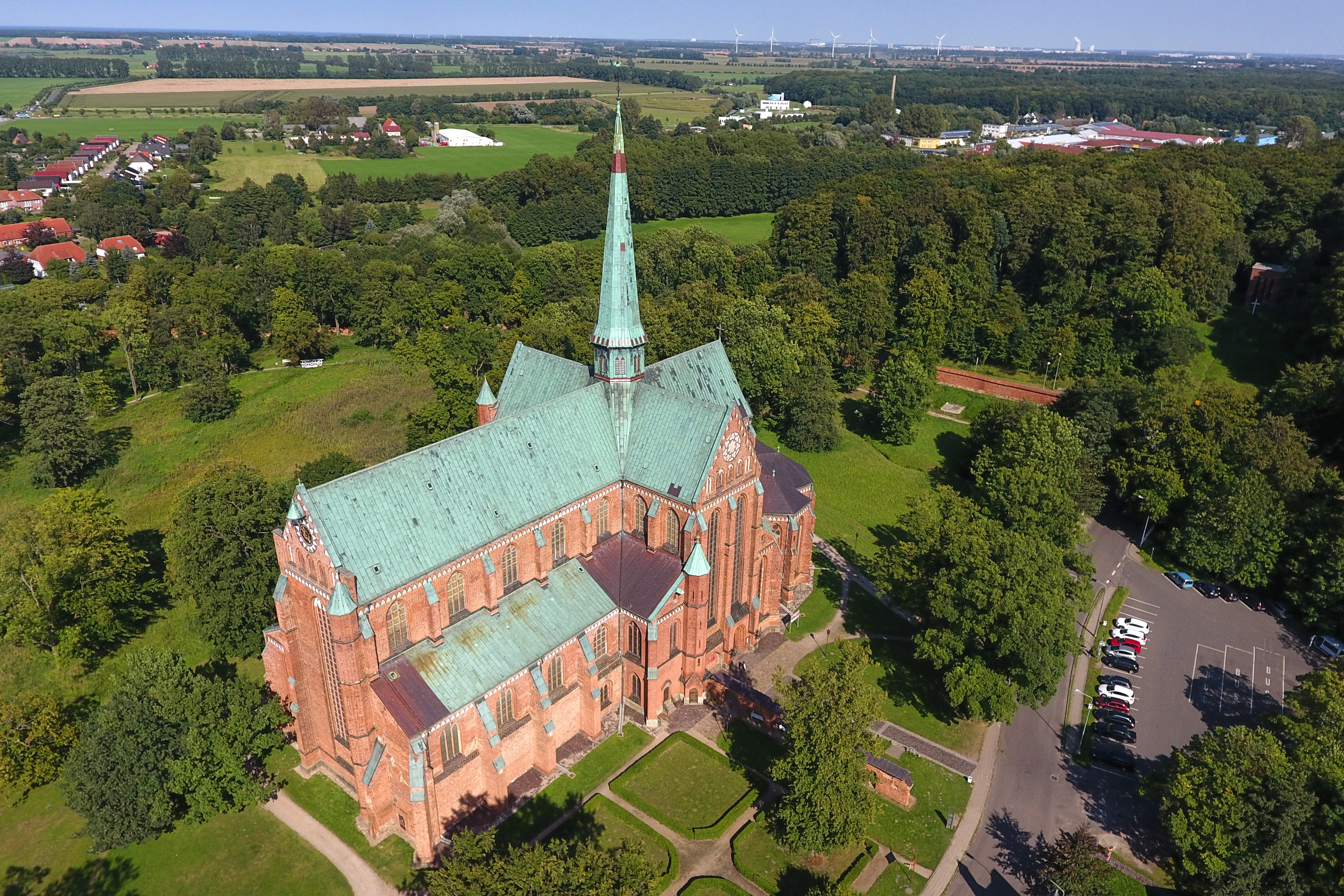 bad doberan, scenics - nature, high angle view, green color, city, building, cistercian monastery, nature, church, day, cityscape, environment, no people, HD Wallpaper
