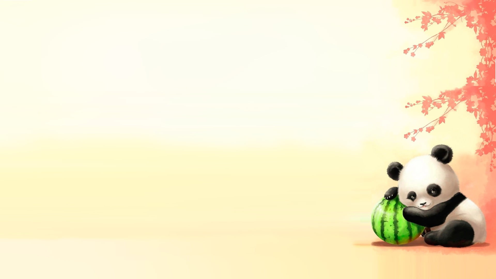 human representation, studio shot, single object, craft, copy space, still life, figurine, softness, stuffed toy, Panda, mood, creativity, leaves, melon, HD Wallpaper