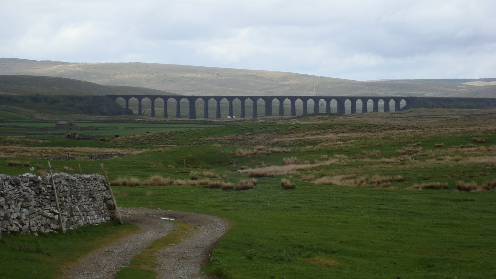 architecture, landscape, scenics - nature, nature, travel, ribblehead viaduct, land, mountain, plant, cloud - sky, connection, built structure, no people, HD Wallpaper