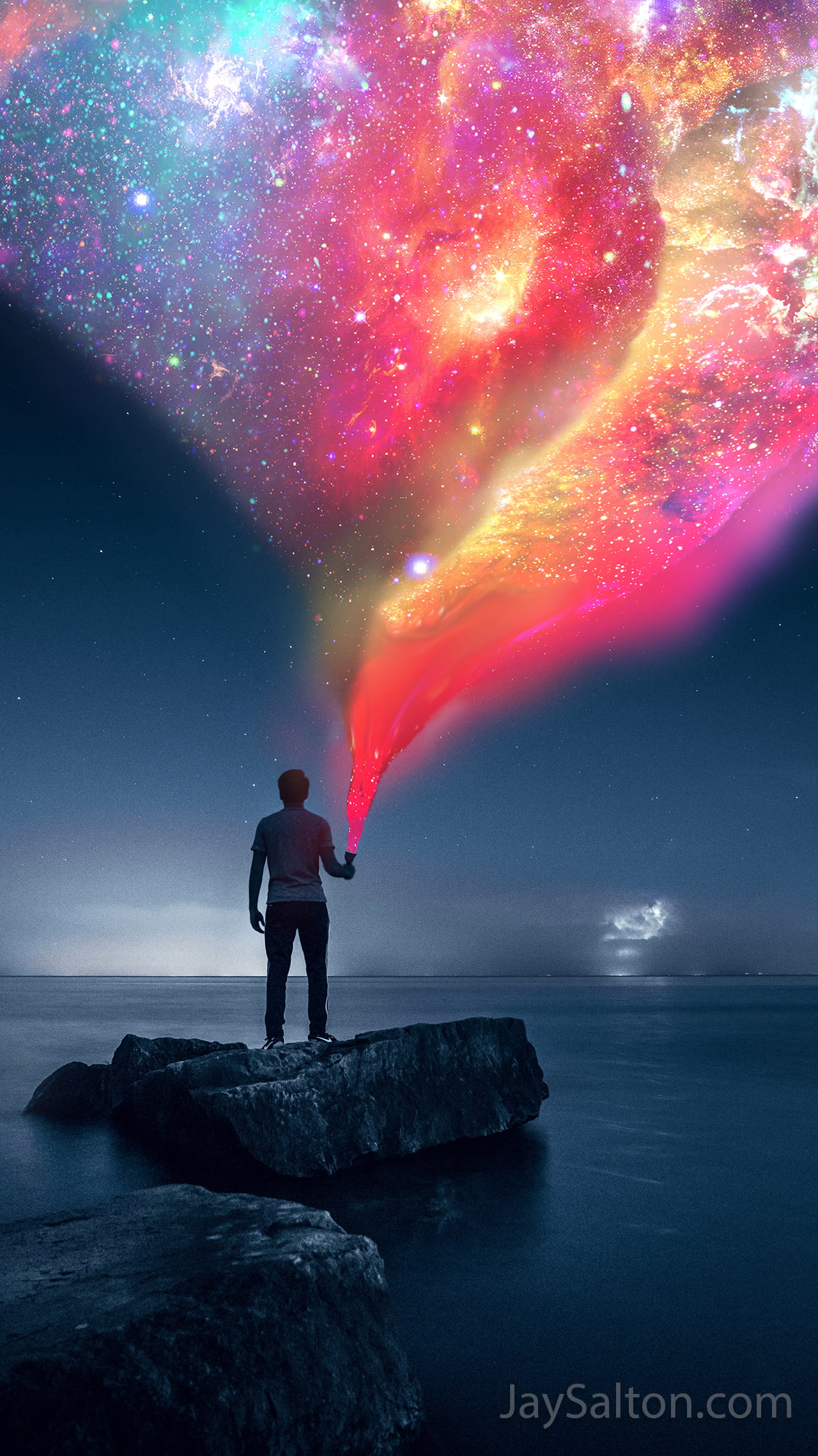 psychedelic, surreal, space, digital art, 1080P, jay salton, Phone HD Wallpaper