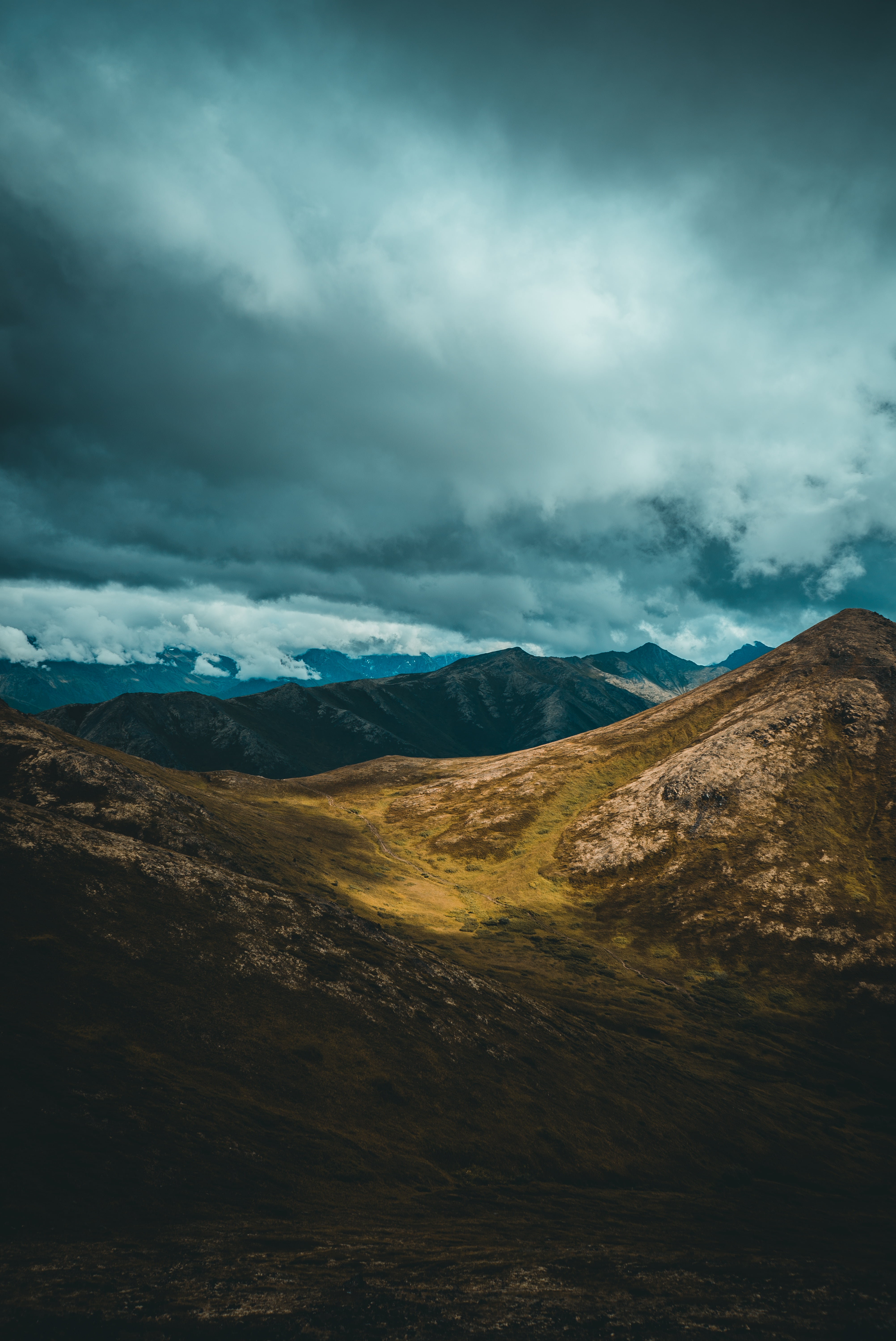 sunset, anchorage, grass, sky, journey, tranquil scene, united states, green, landscape, mountain, adventure, cloudscape, beauty In Nature, european Alps, Phone HD Wallpaper