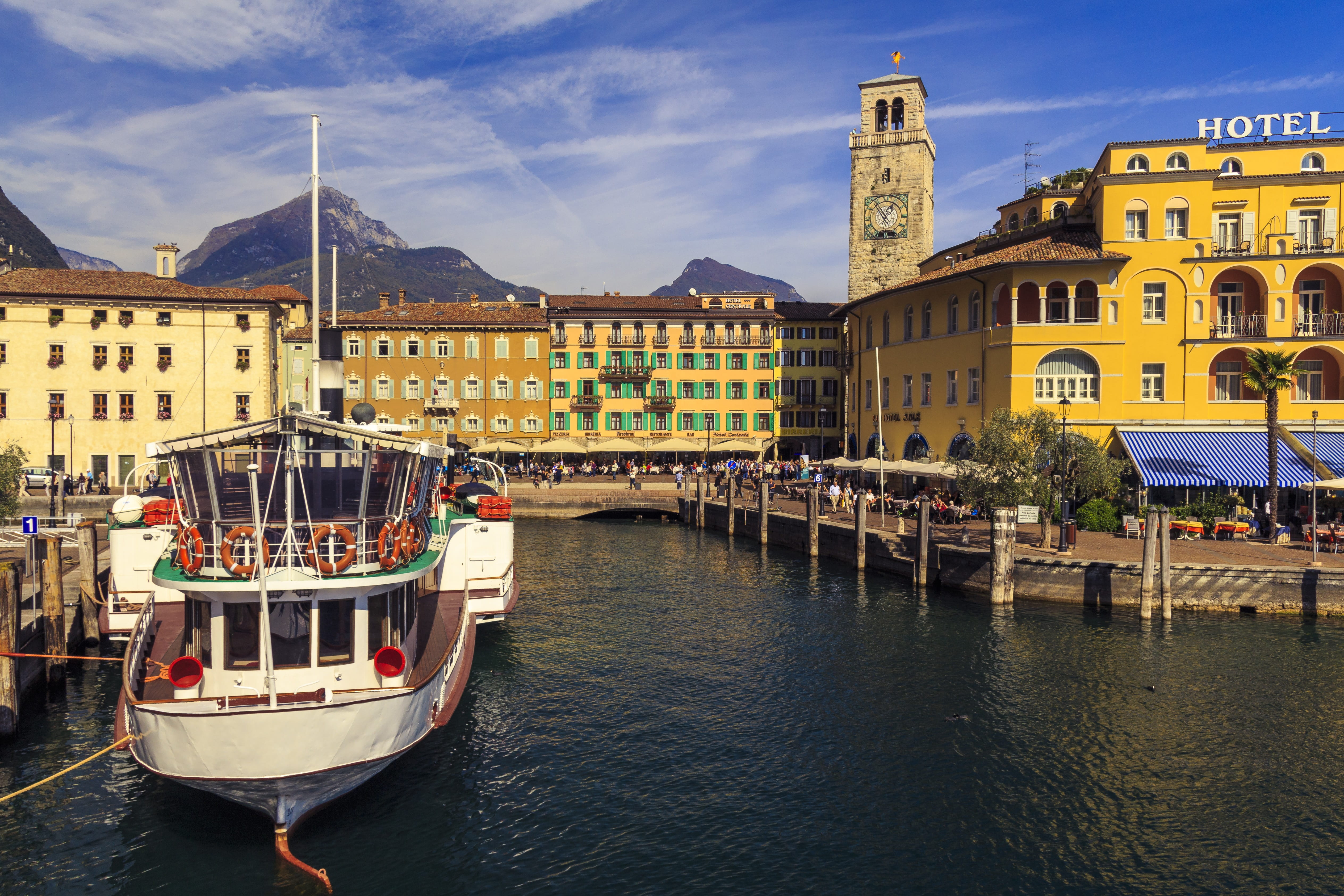 travel, sailboat, sky, places of interest, garda, bridge, passenger craft, outdoors, italy, nautical vessel, architecture, city, travel destinations, built structure, HD Wallpaper