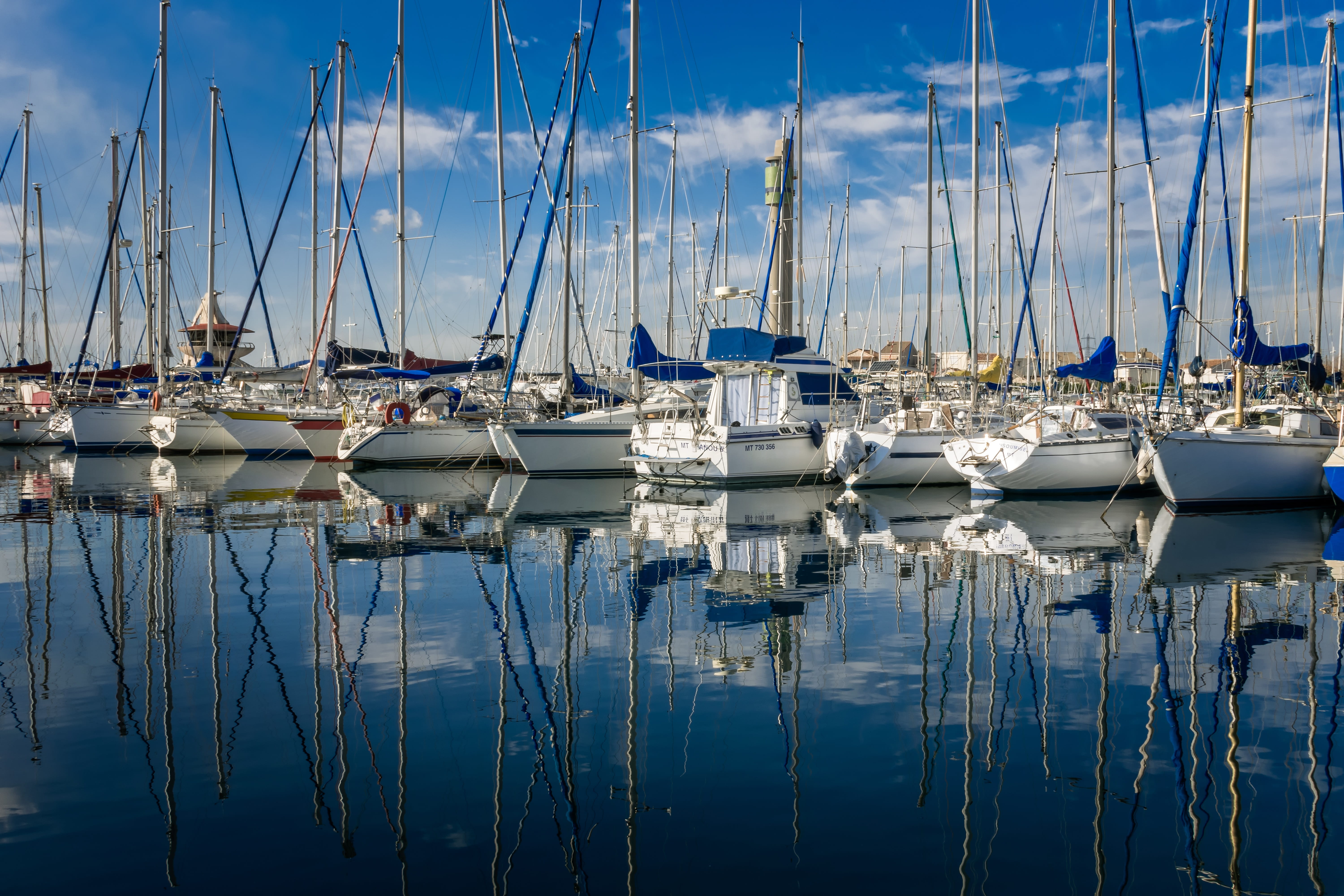 nature, no people, ship, marina, yacht, cloud - sky, mirroring, outdoors, white, boot, sky, water, holiday, sailing, nautical vessel, sailing boat, anchorage, HD Wallpaper