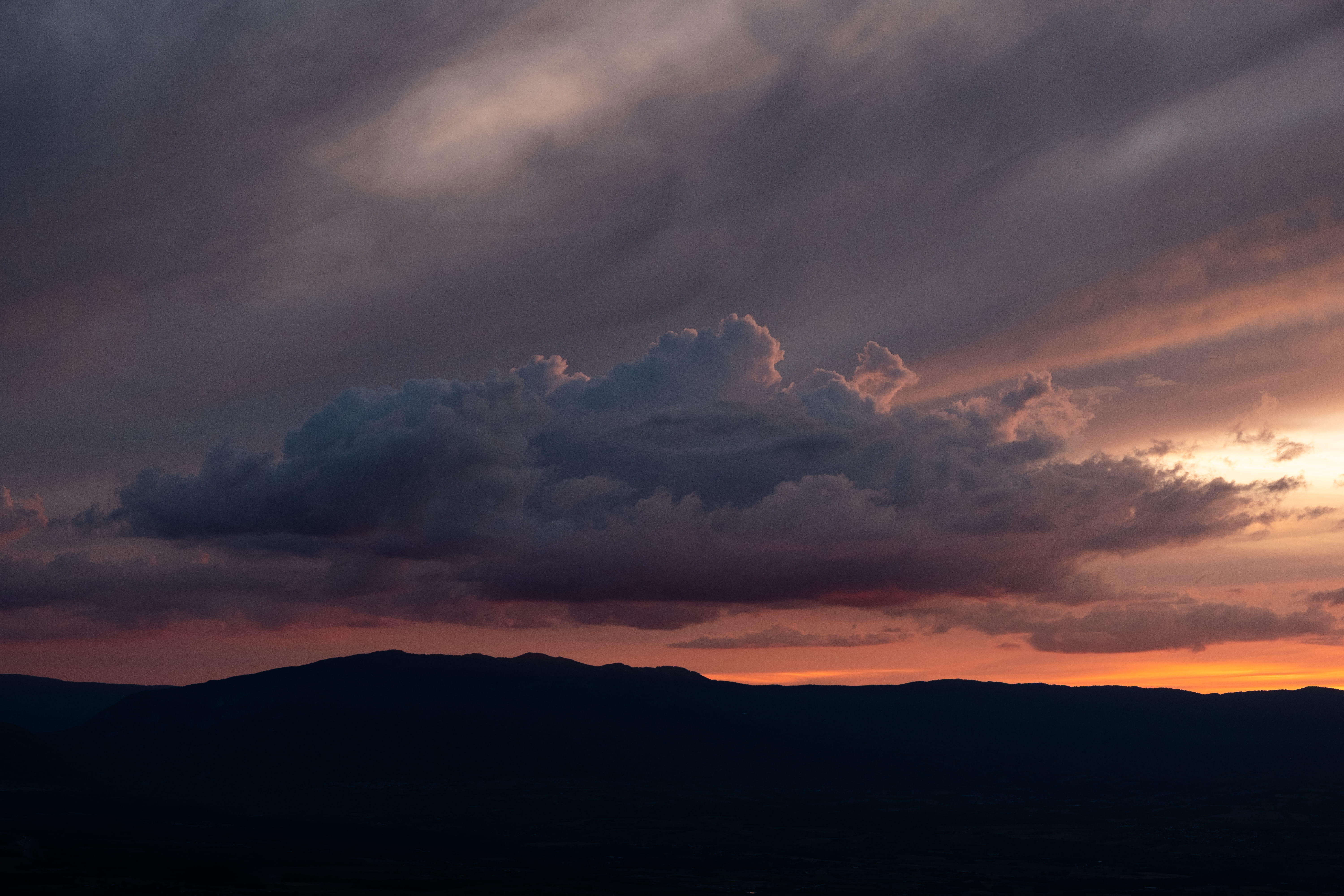 horizon, dramatic sky, nature, storm, paysage, yellow, idyllic, environment, 5K, sky, awe, white, cloud, outdoors, sunset, france, scenics - nature, switzerland, HD Wallpaper
