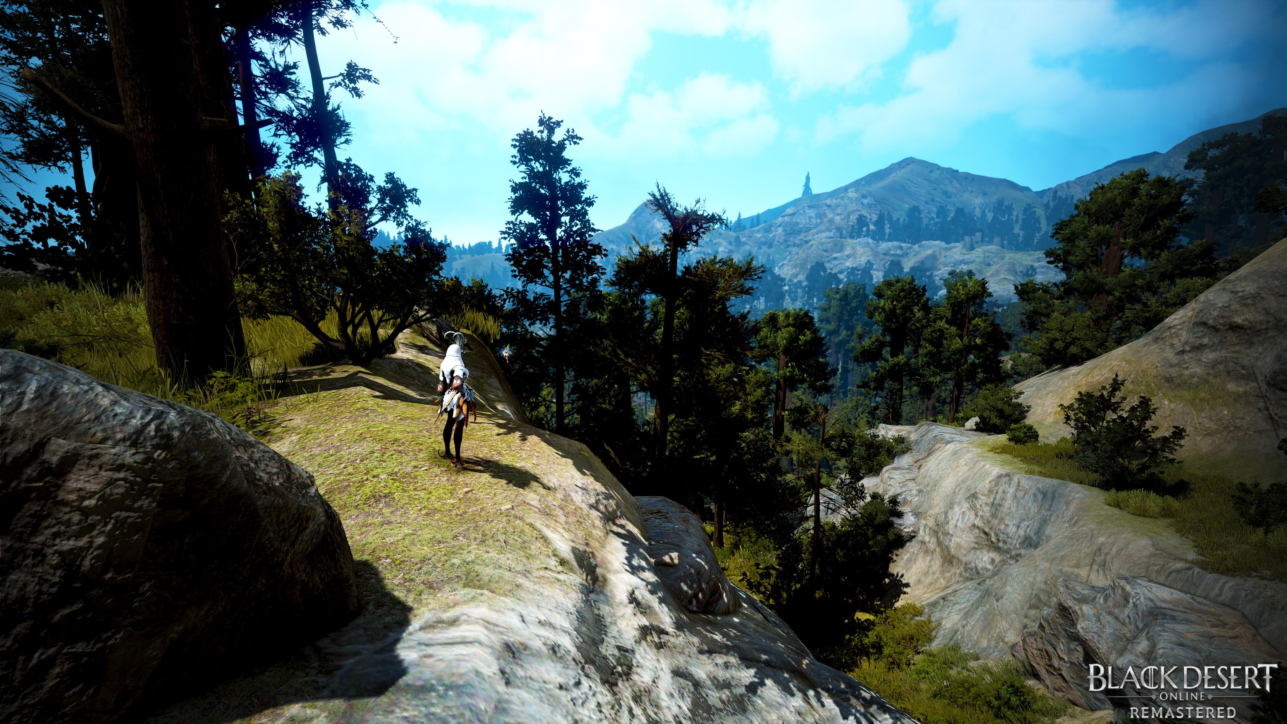 trees, video game art, fantasy girl, mountains, screen shot, rangers, video game characters, 4K, paysage, video game girls, ebony, landscape, model, Black Desert, HD Wallpaper