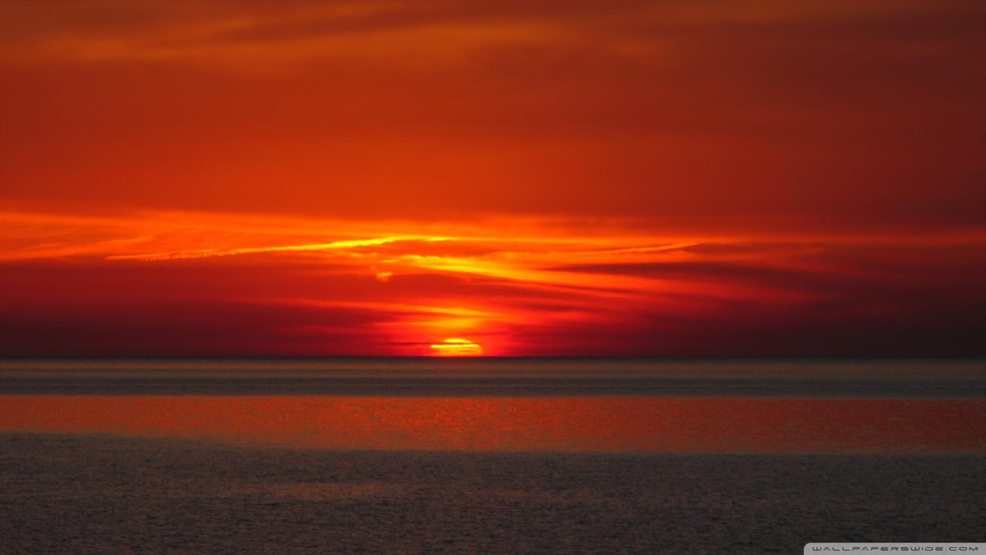 sunset, clouds, nature and landscapes, bloody, 1080P, HD Wallpaper