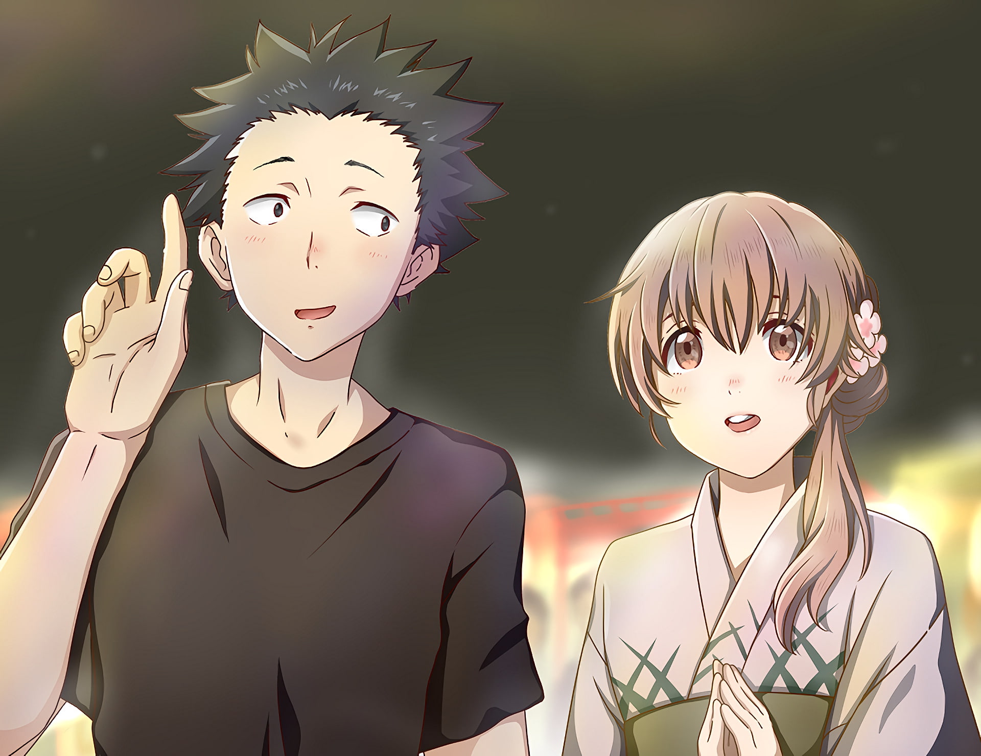 fashion, couple - relationship, men, positive emotion, human representation, happiness, Anime, people, beauty, male likeness, Shouko Nishimiya, Koe No Katachi, HD Wallpaper