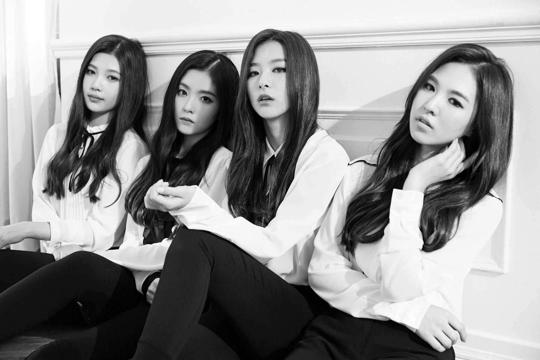 group of women, Asian, RedVelvet, women, monochrome, 720P, HD Wallpaper