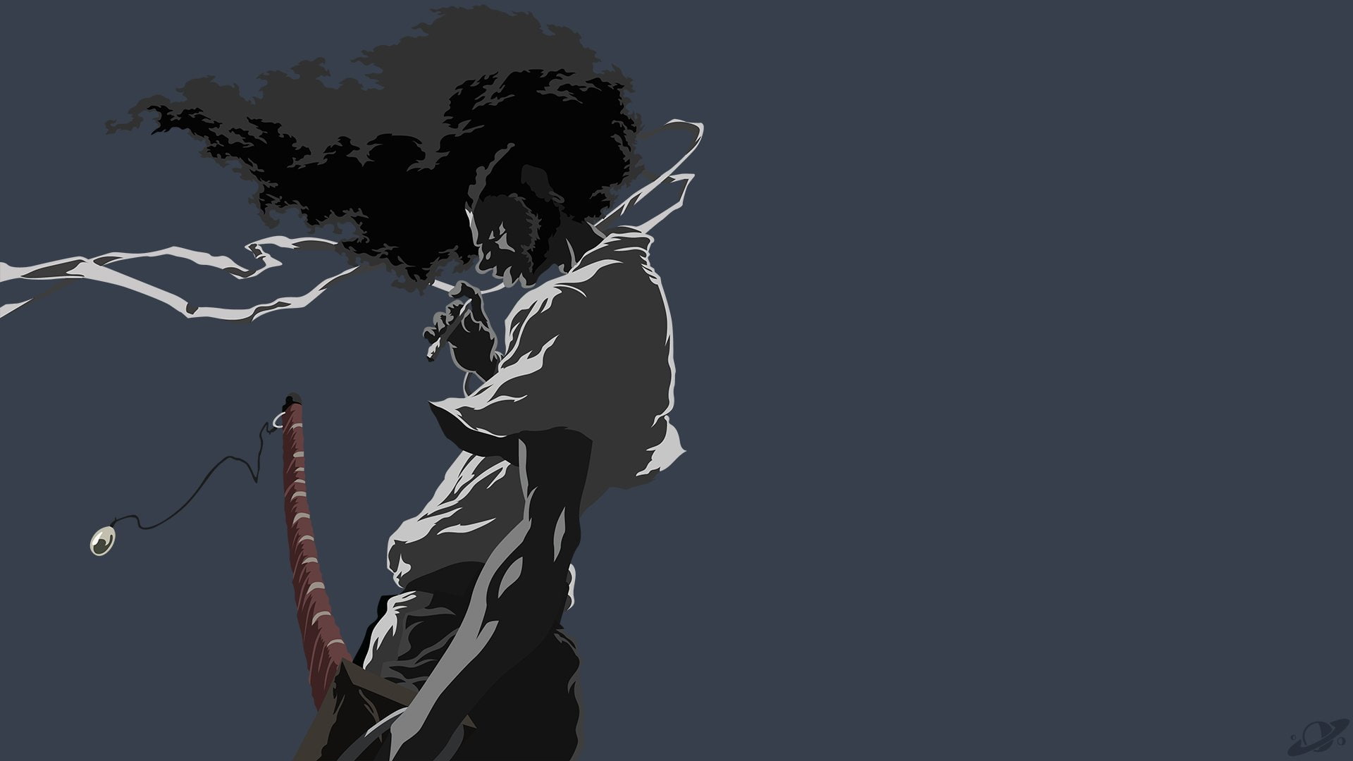 Afro Samurai, Anime, Sword, Katana, 1080P, Weapon, Black Hair, HD Wallpaper
