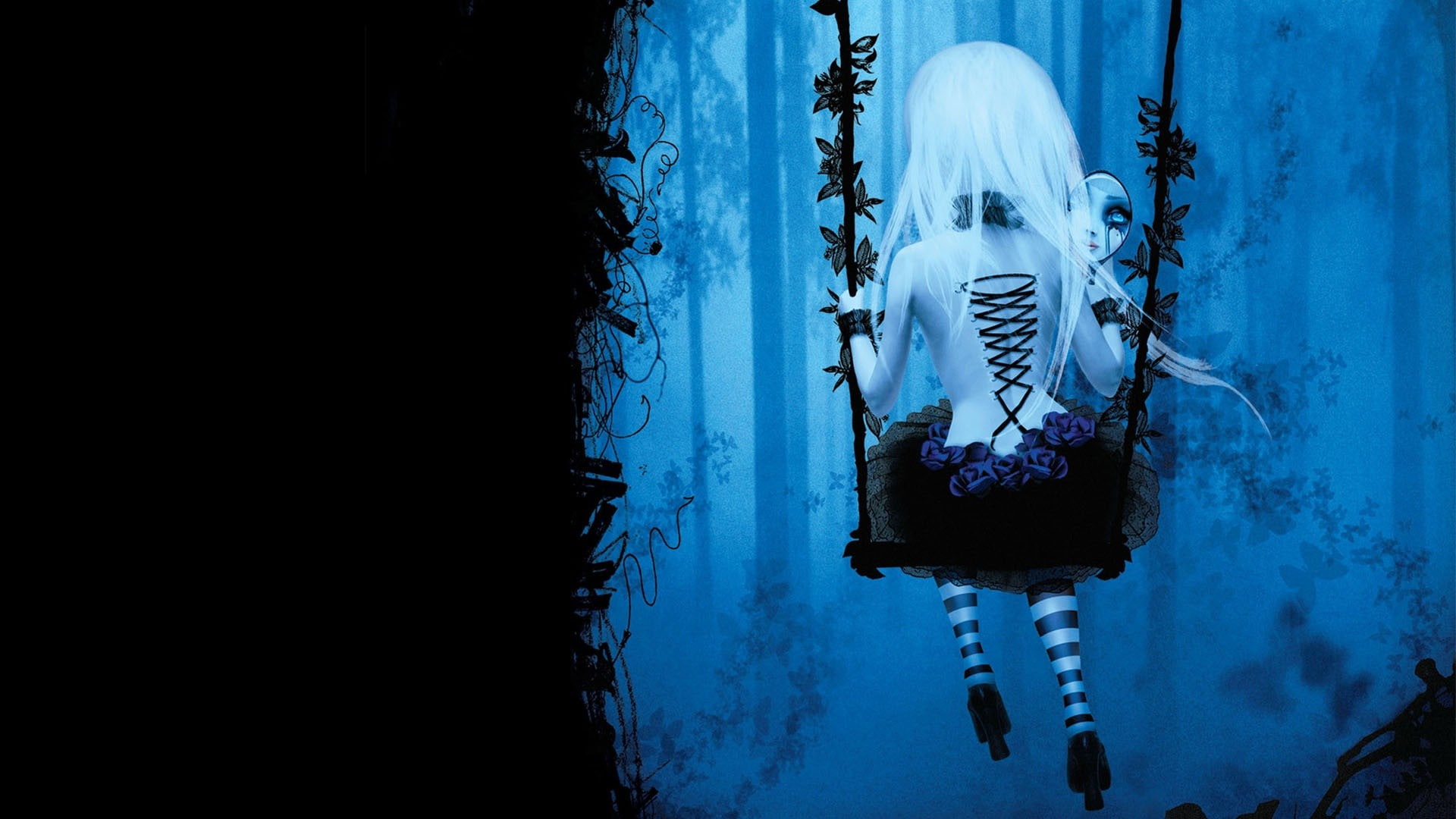 swing, piercing, white hair, corset, 1080P, HD Wallpaper
