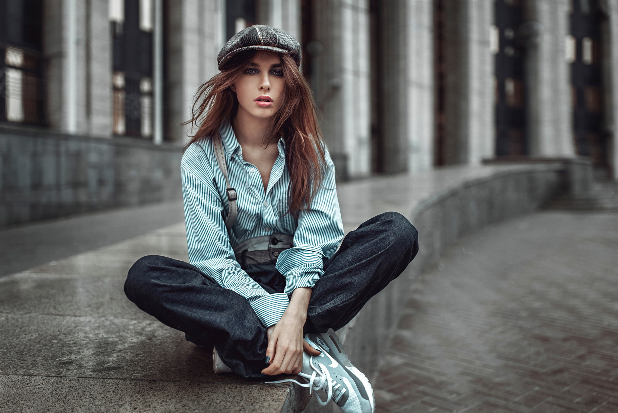 George Chernyadev, Vika, shirt, 1080P, Russia, Vagrant, makeup, Victoria Vishnevskaya, cap, HD Wallpaper