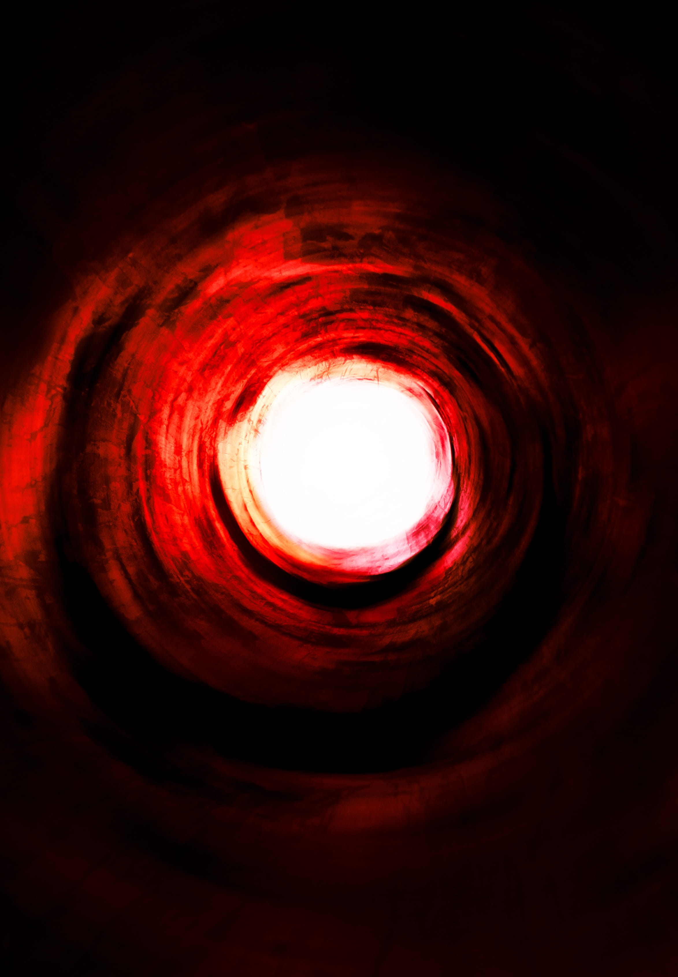 sunlight, red, 2K, tranquility, hypnosis, circle, Light, shape, indoors, textured, beauty in nature, backgrounds, close-up, full frame, sky, Tunnel, space, Phone HD Wallpaper