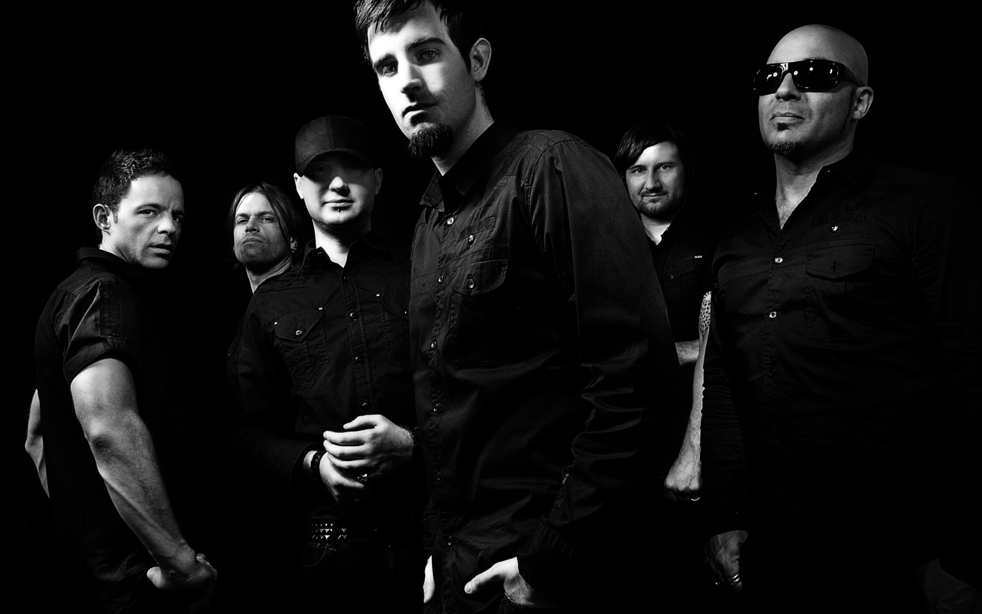 leisure activity, male Beauty, band, waist up, portrait, nightlife, looking at camera, pendulum, men, lifestyles, fashion, women, black And White, people, HD Wallpaper