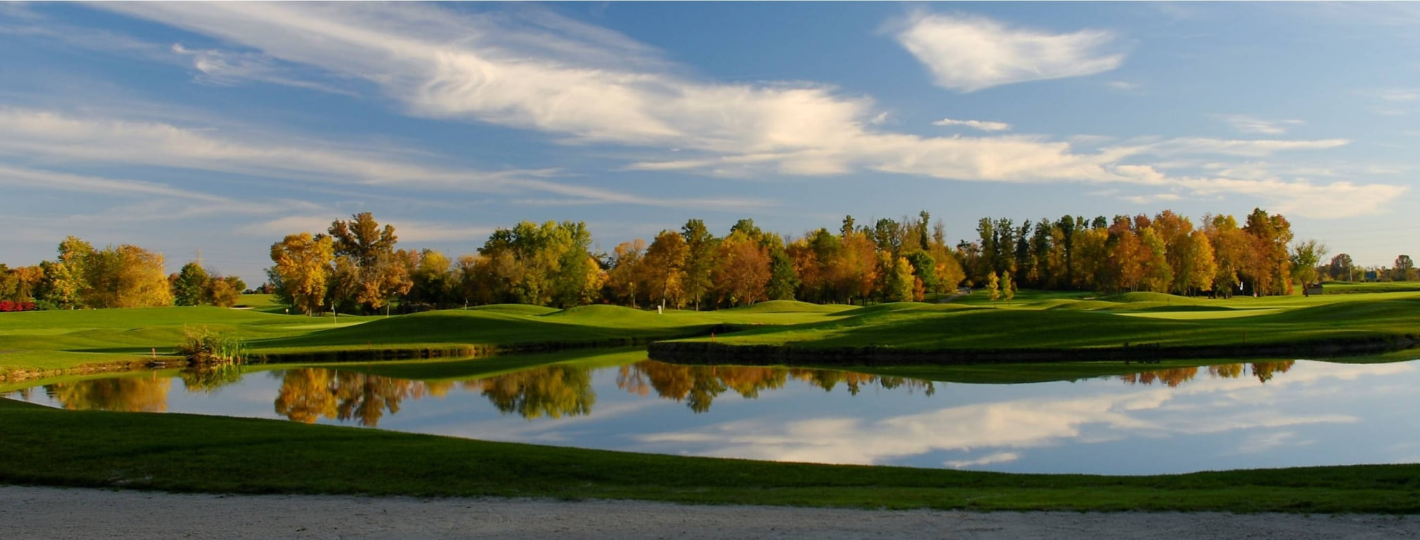 grass, water, scenics - nature, nature, plant, green - golf course, golf computer  backgrounds, tranquility, lake, golf course, leisure activity, tree, HD Wallpaper