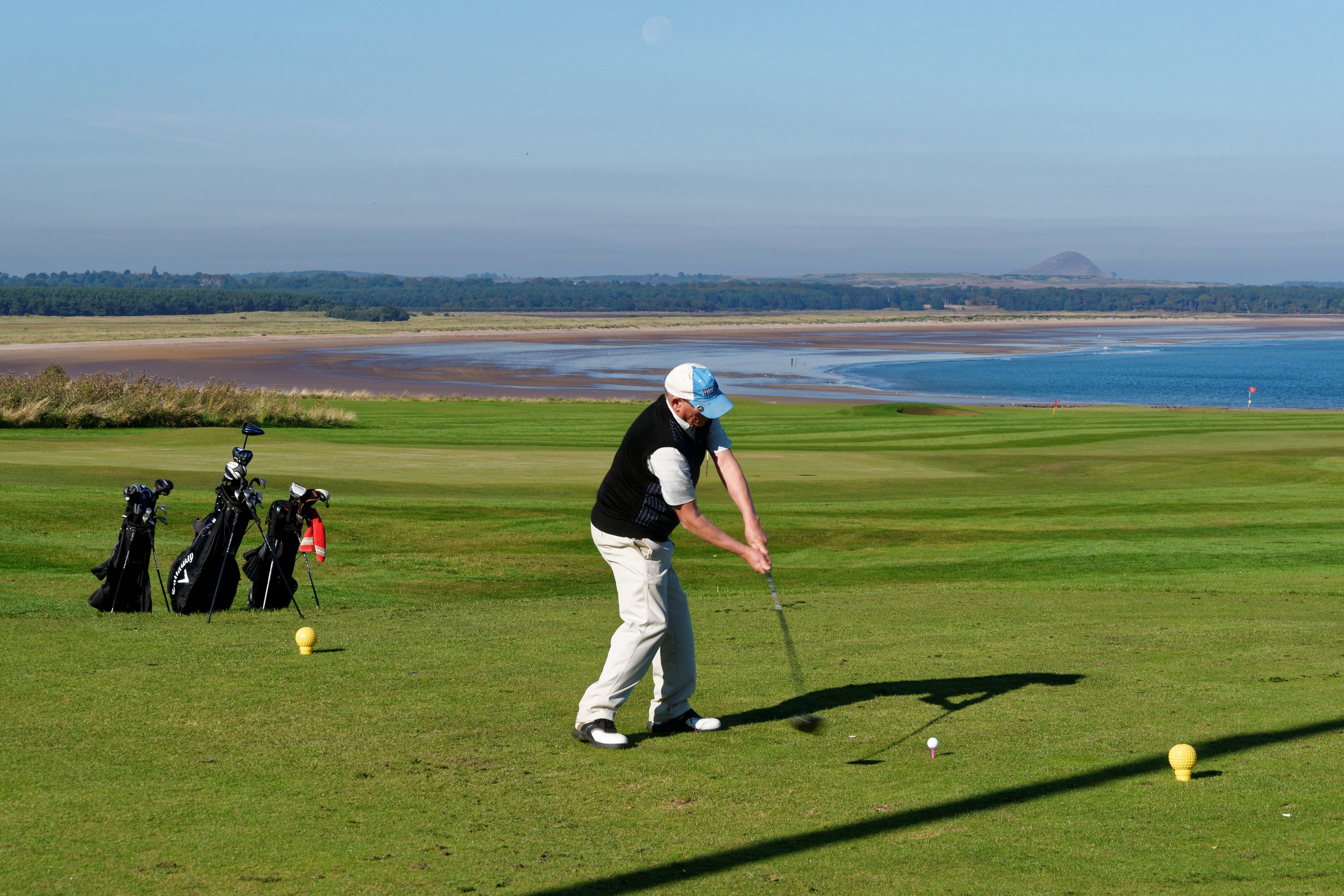 landscape, hobby, strike, men, golf swing, playing, real people, taking a shot - sport, fairway, golfer, golfing, green color, game, impact, recreation, HD Wallpaper