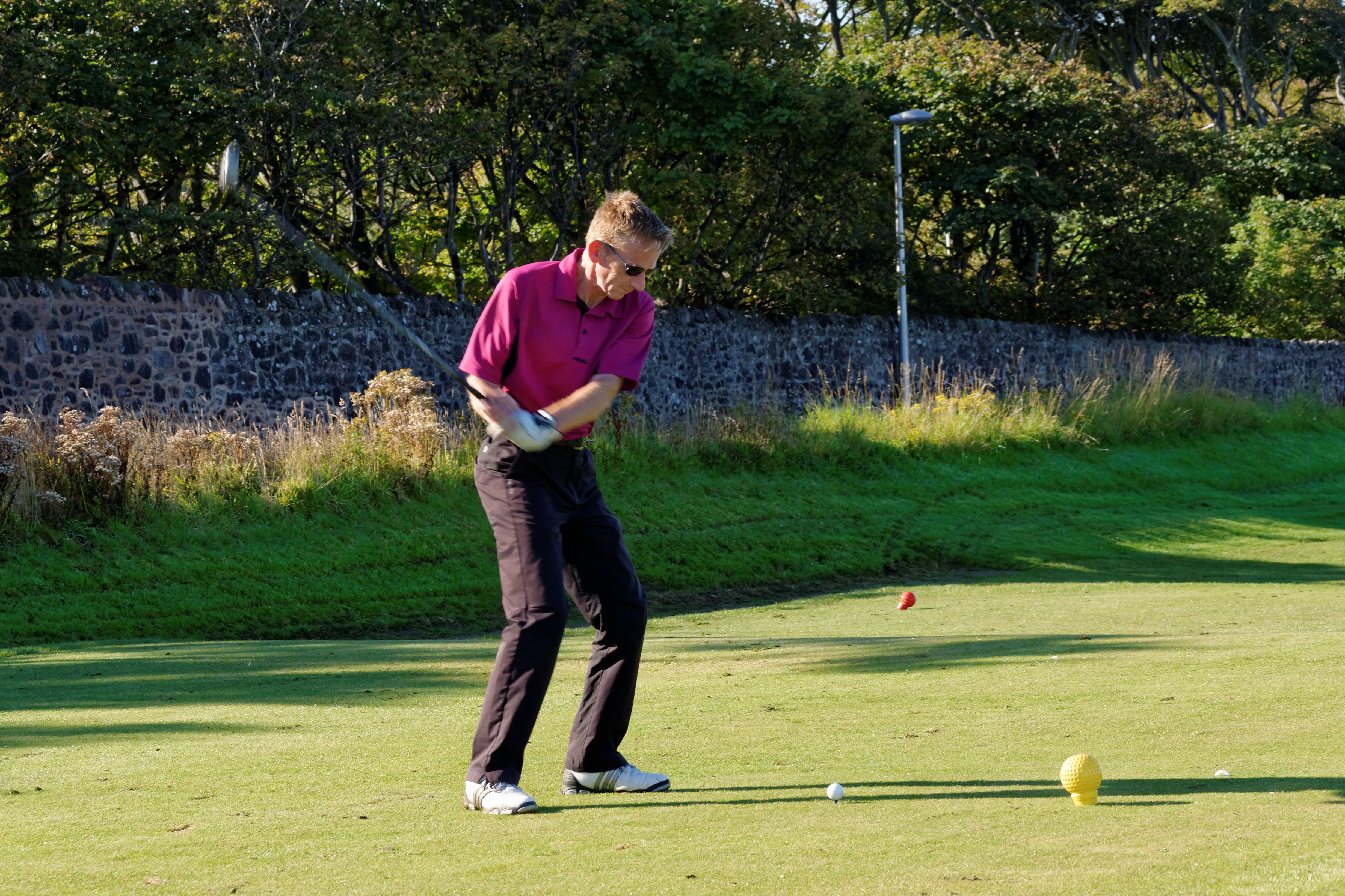 full length, game, 4K, casual clothing, weekend activities, nature, golf ball, sea, mature men, playing, fairway, golf club, scenery, hobby, plant, driver, HD Wallpaper