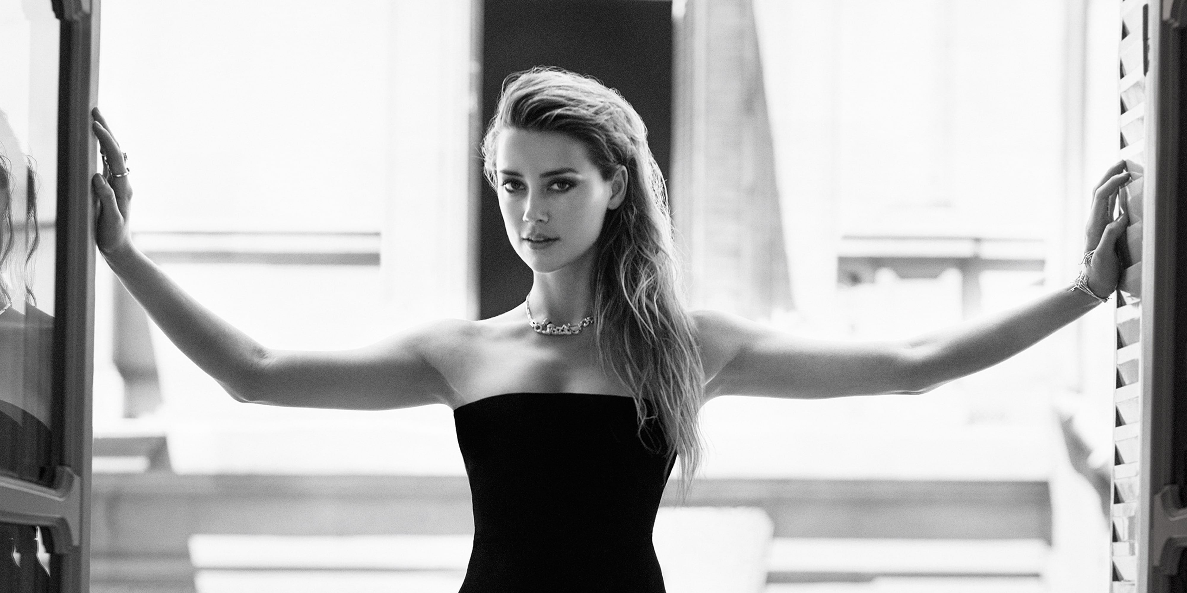 exercising, beautiful people, indoors, celebrities, beautiful woman, girls, black and white, human limb, young adult, 4K, one person, young women, hair, HD Wallpaper