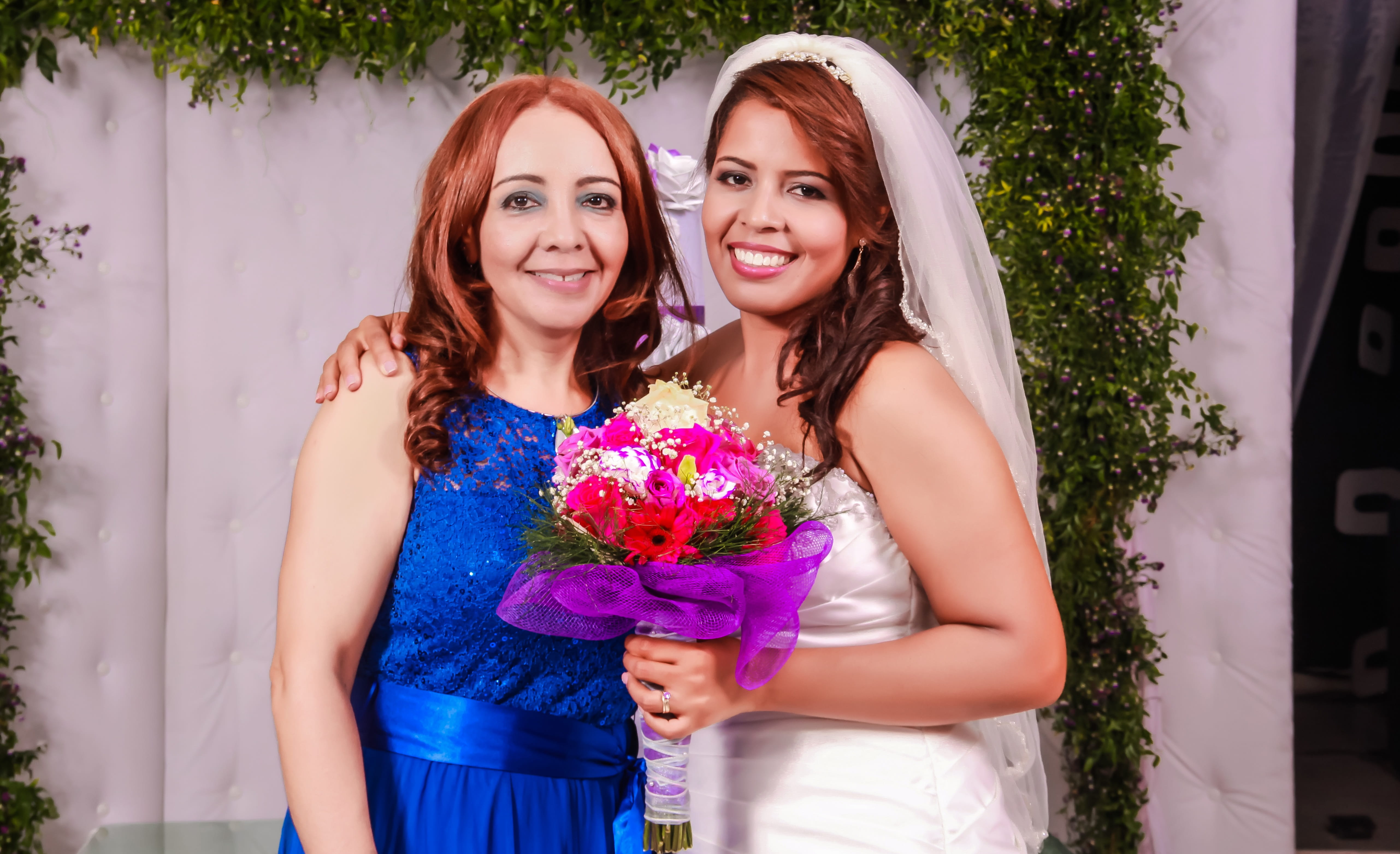 beautiful woman, hair, young adult, celebration, front view, plant, godmother, portrait, emotion, bouquet, 5K, togetherness, mama, wedding, women, positive emotion, HD Wallpaper