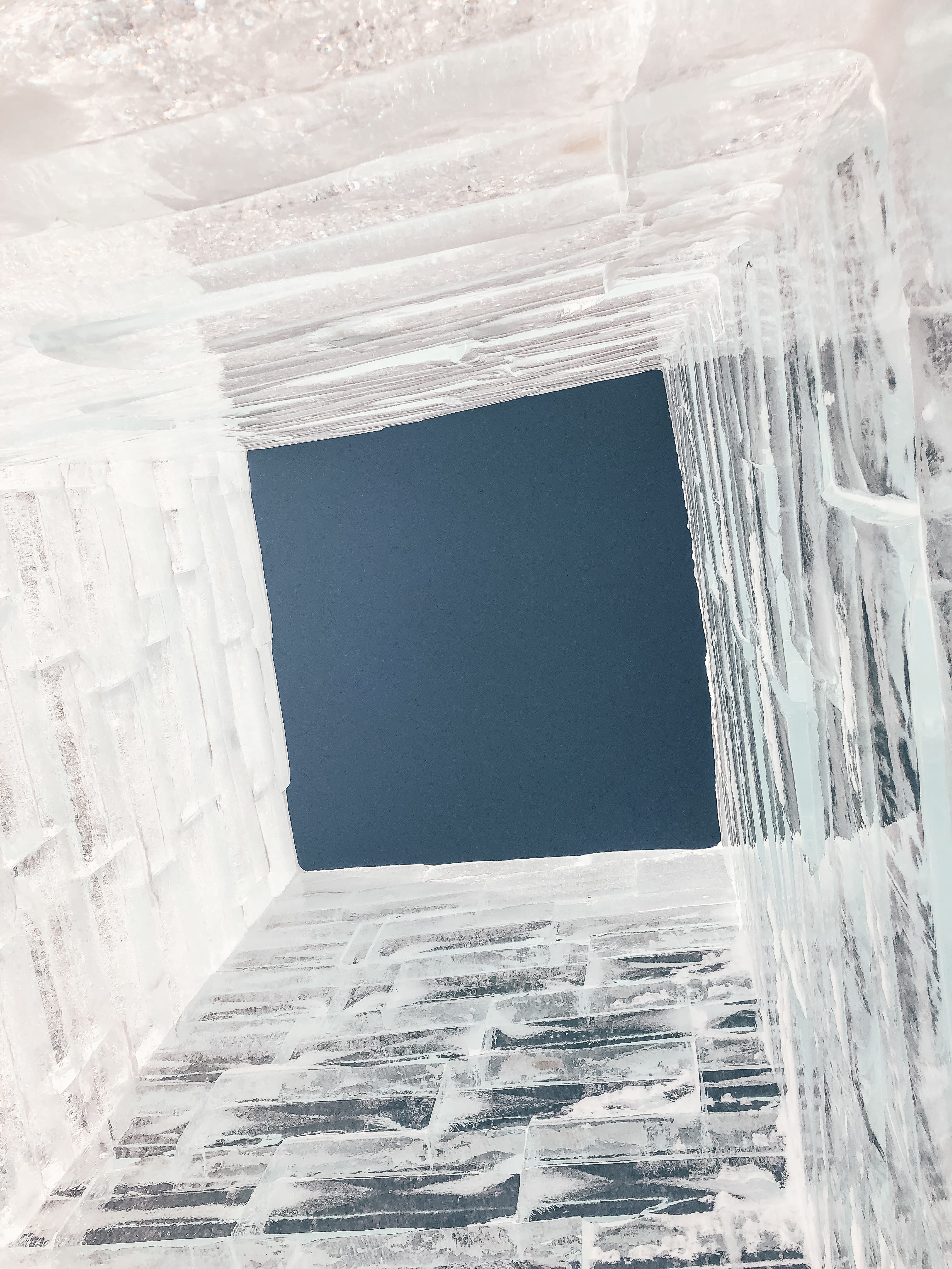 icebricks, wood - material, architecture, sky, pillar, ice, curtain, building, window, outdoors, sea, nature, water, close-up, icestructure, white, absence, Phone HD Wallpaper