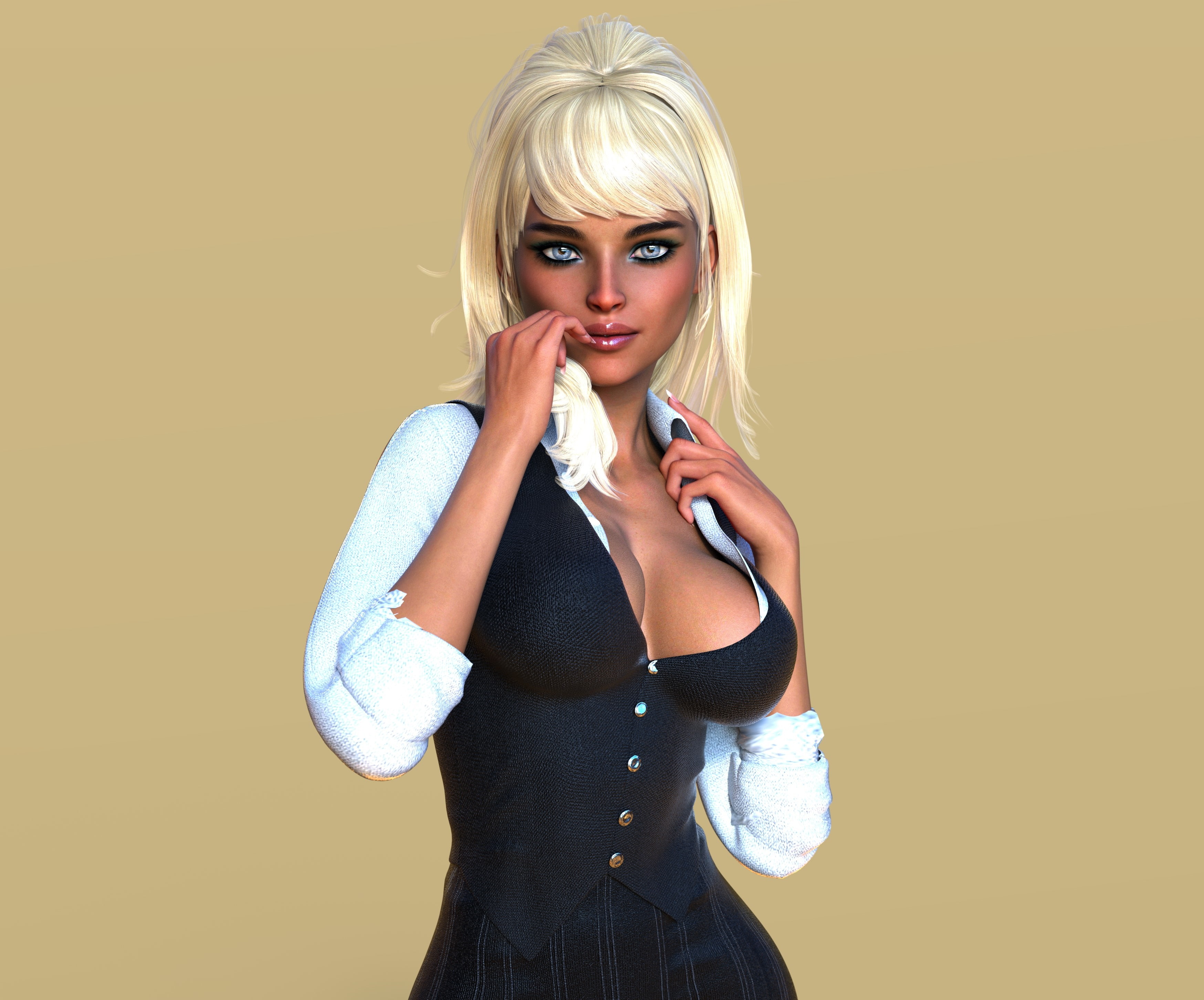 2K, look, Blondie, girl, HD Wallpaper