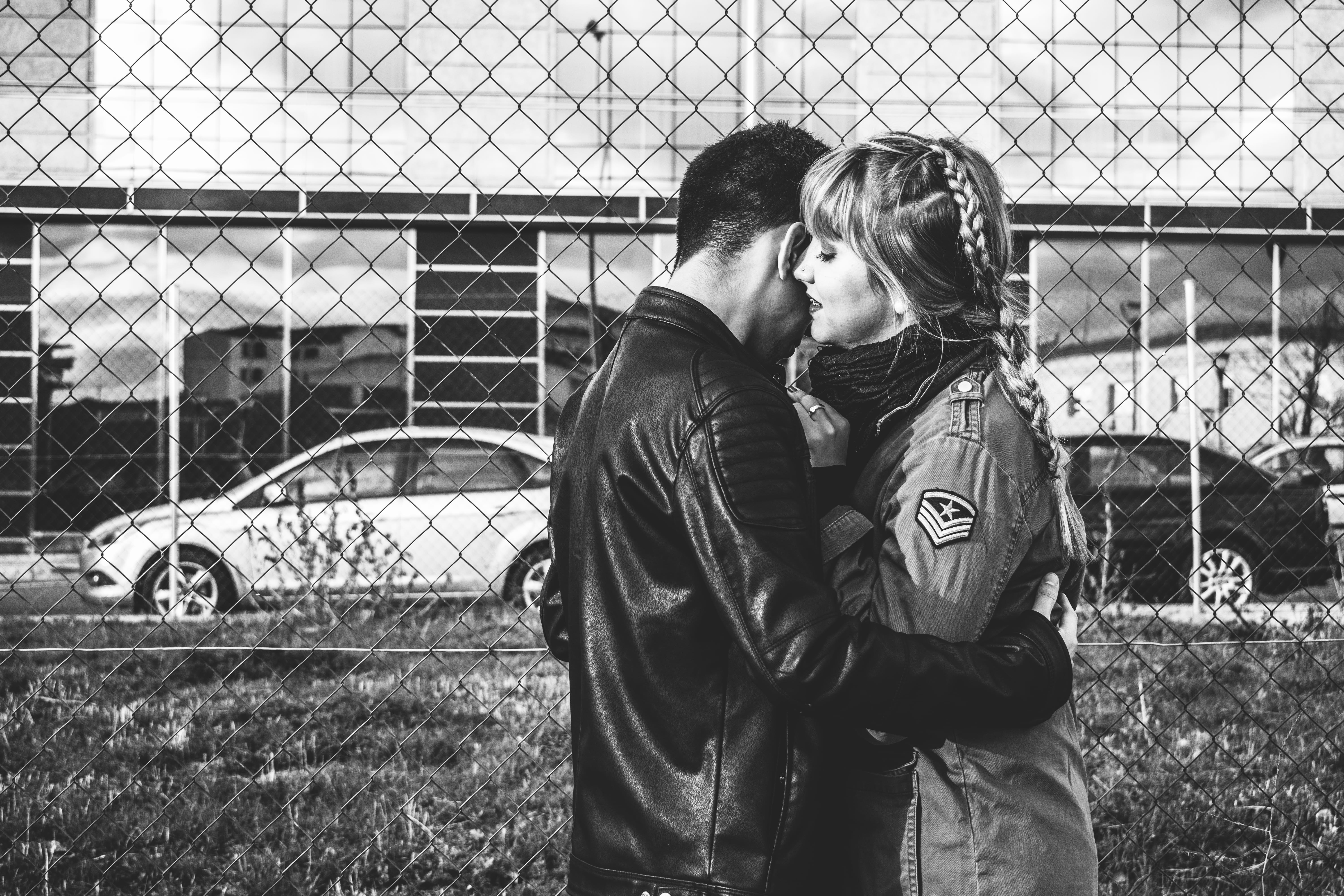 males, outdoors, blondie, togetherness, barrier, men, casual clothing, positive emotion, real people, child, two people, 5K, fence, son, bandn, women, HD Wallpaper