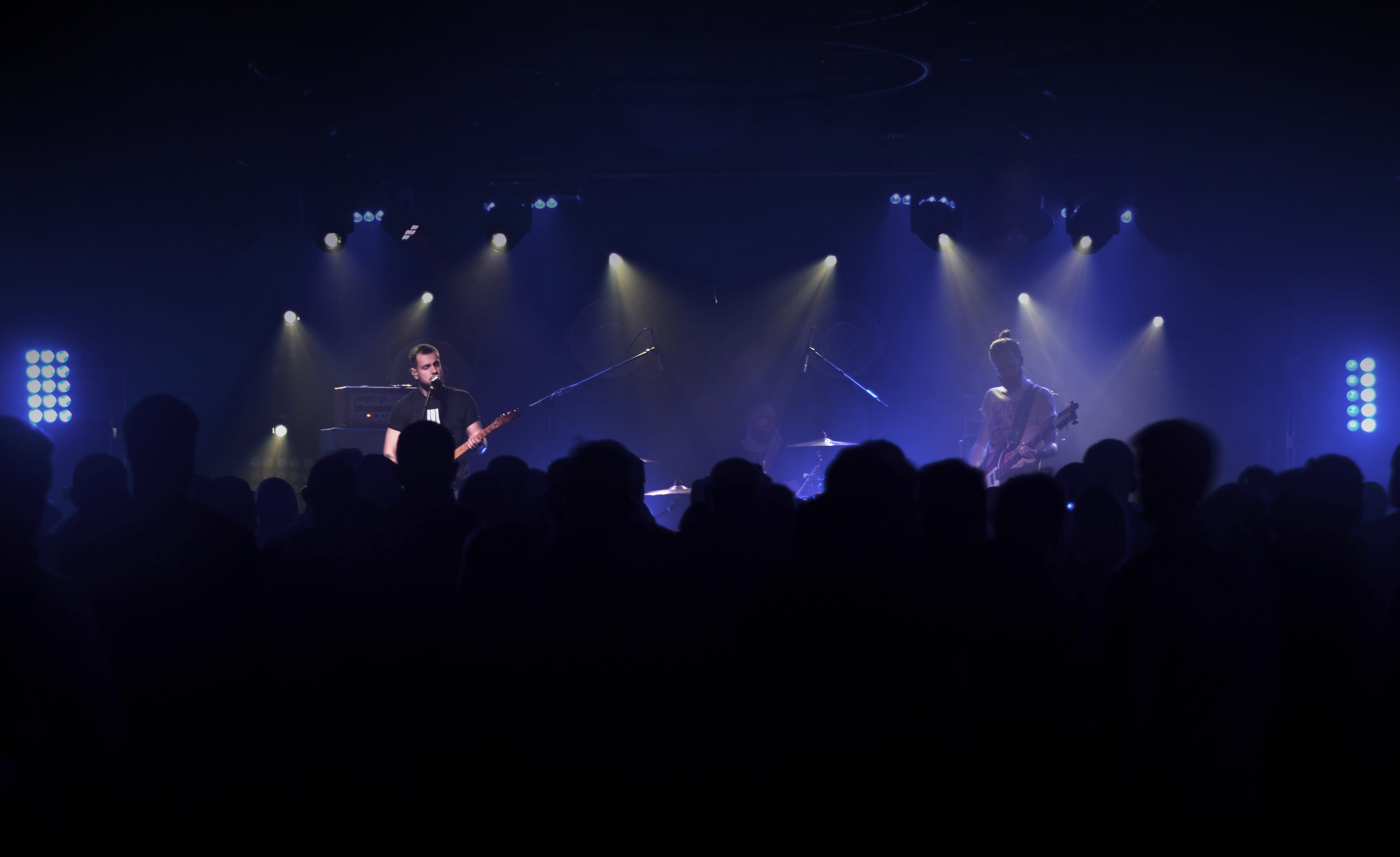 festival, nightlife, lighting equipment, guitar, illuminated, band, human, arts culture and entertainment, rock, 4K, led, music festival, group of people, HD Wallpaper