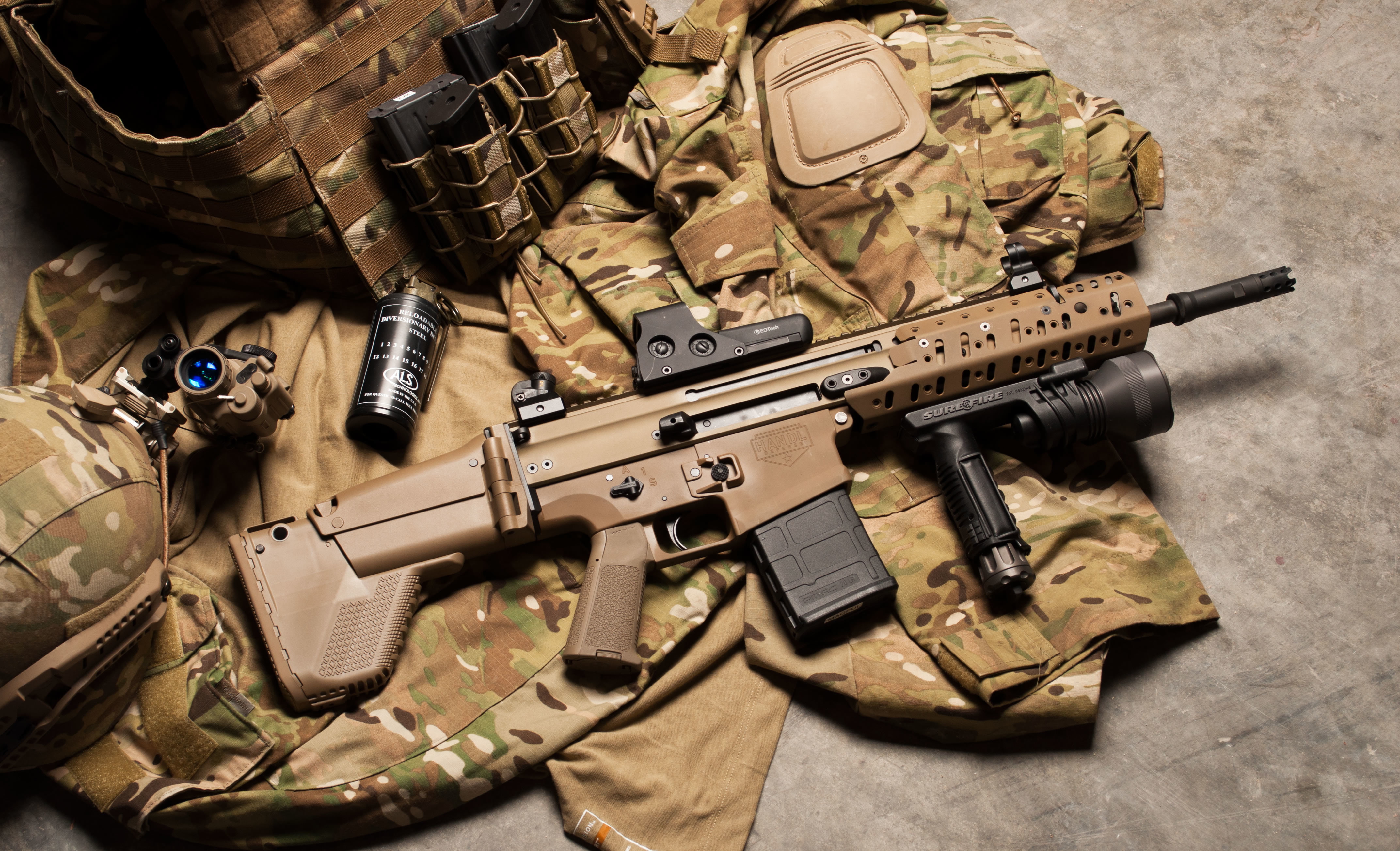 assault rifle, SR25, SCAR25, M110, 4K, MK11, HD Wallpaper