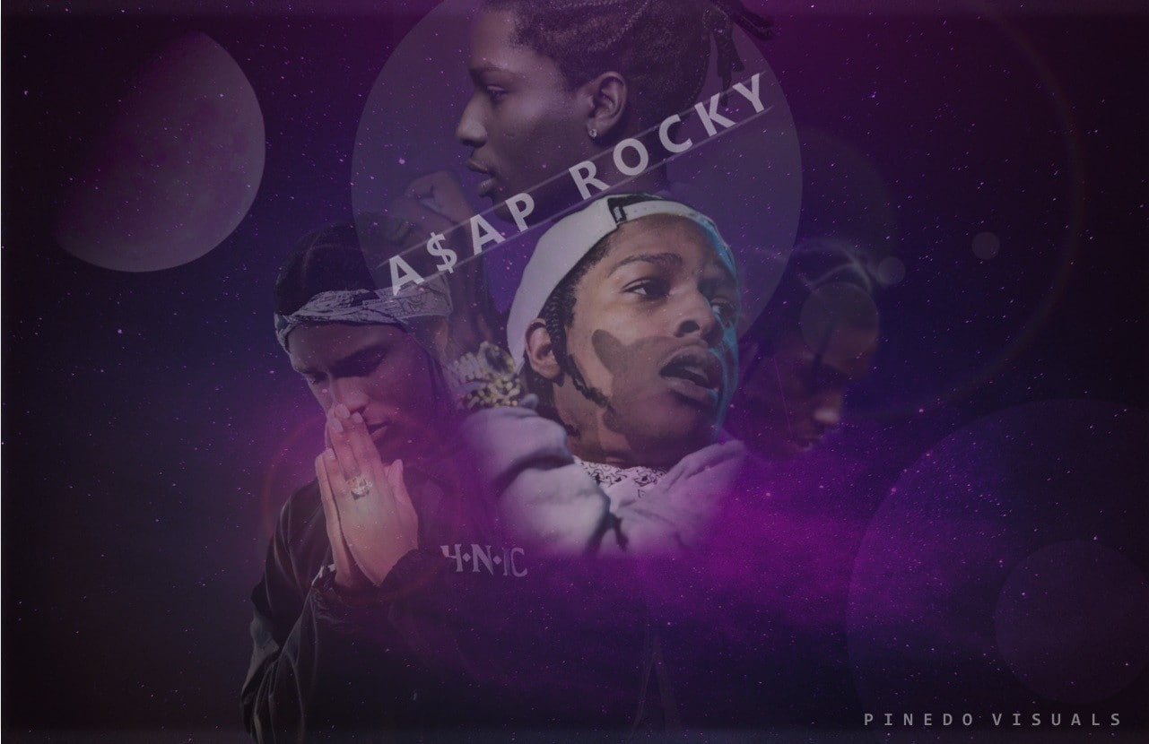 one person, young men, digital composite, 720P, event, music, looking, musician, headshot, adult, musical instrument, asap rocky swaggy purple asap ferg hip hop rapper abstract, HD Wallpaper