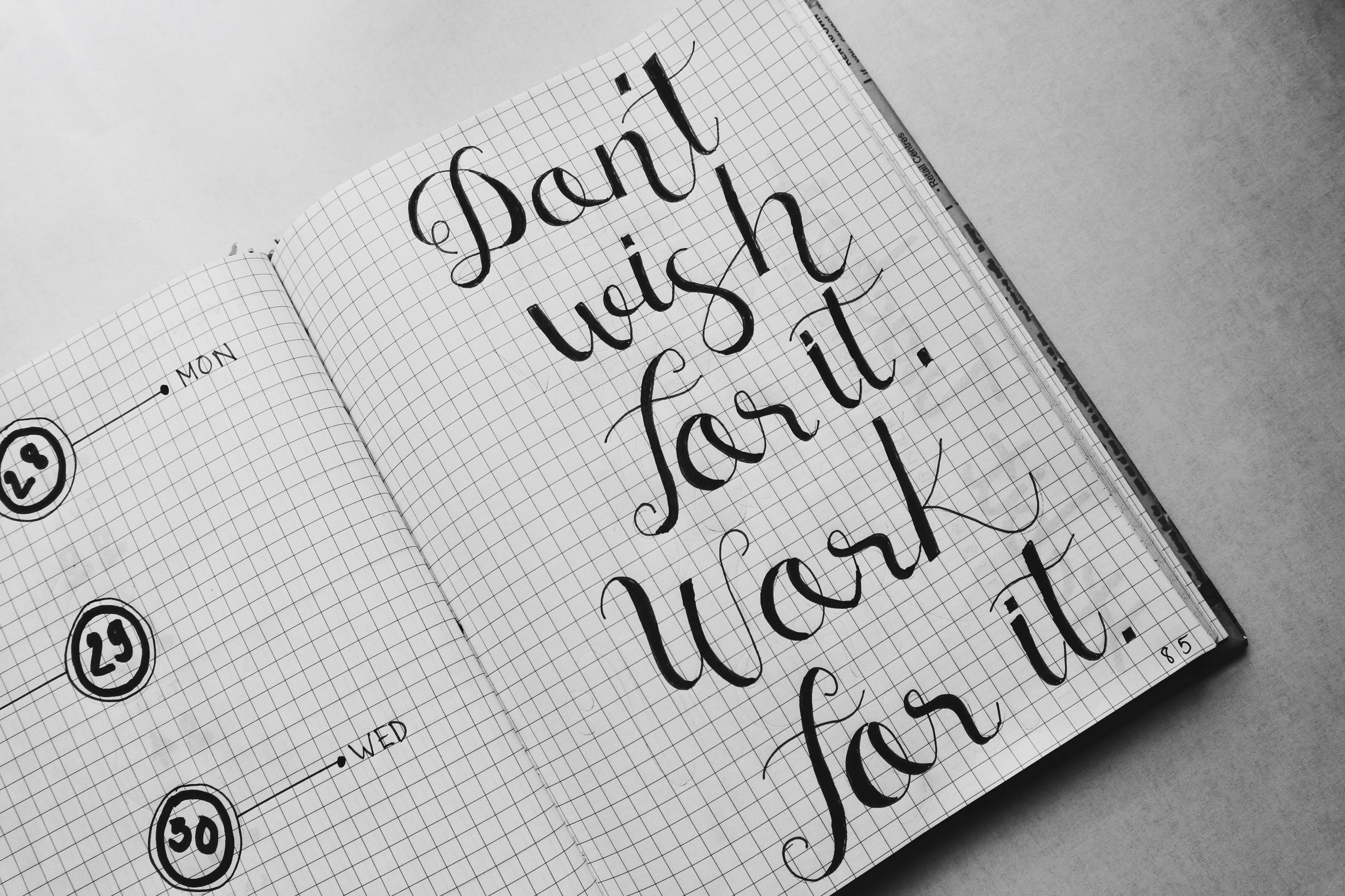 black and white, handwriting, dont, diary, education, shape, text, close-up, message, studio shot, notepad, art, wish, finance, number, 5K, paper, document, HD Wallpaper