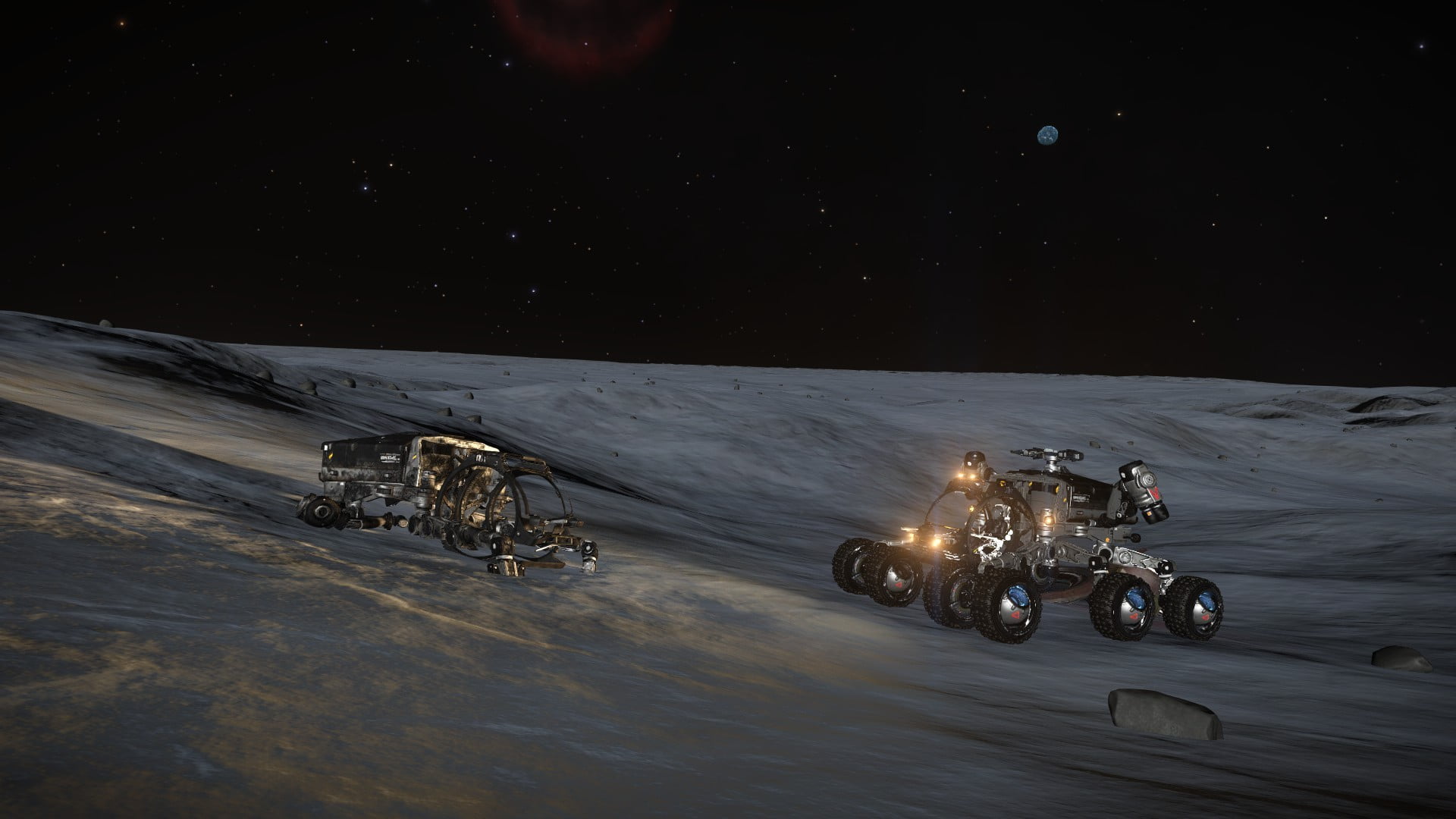 winter, snow, sky, illuminated, landing, snowing, travel, transportation, off-road vehicle, Elite: Dangerous, scenics - nature, night, road, space, no people, HD Wallpaper