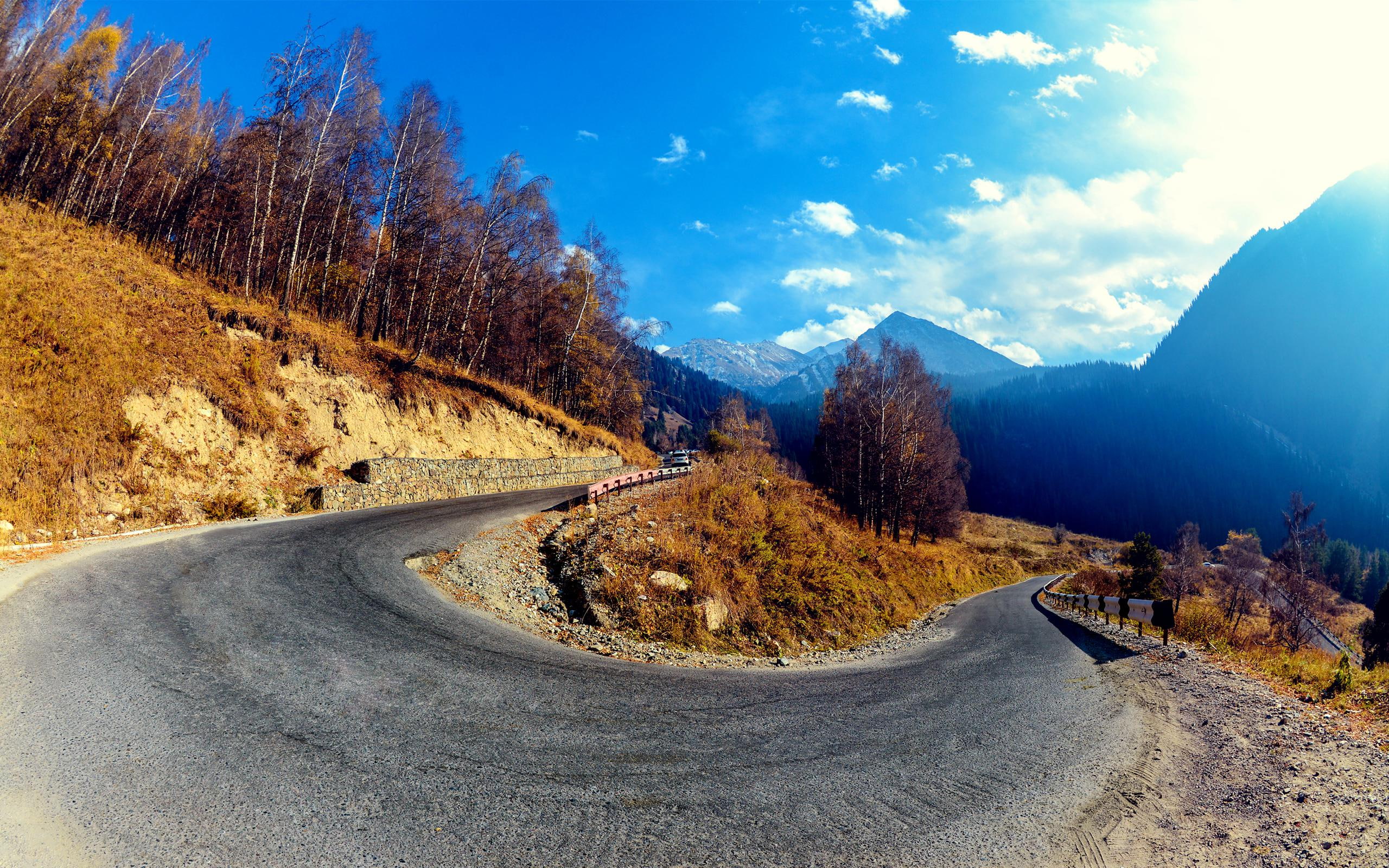 curve, 2K, hairpin, mountain, HD Wallpaper