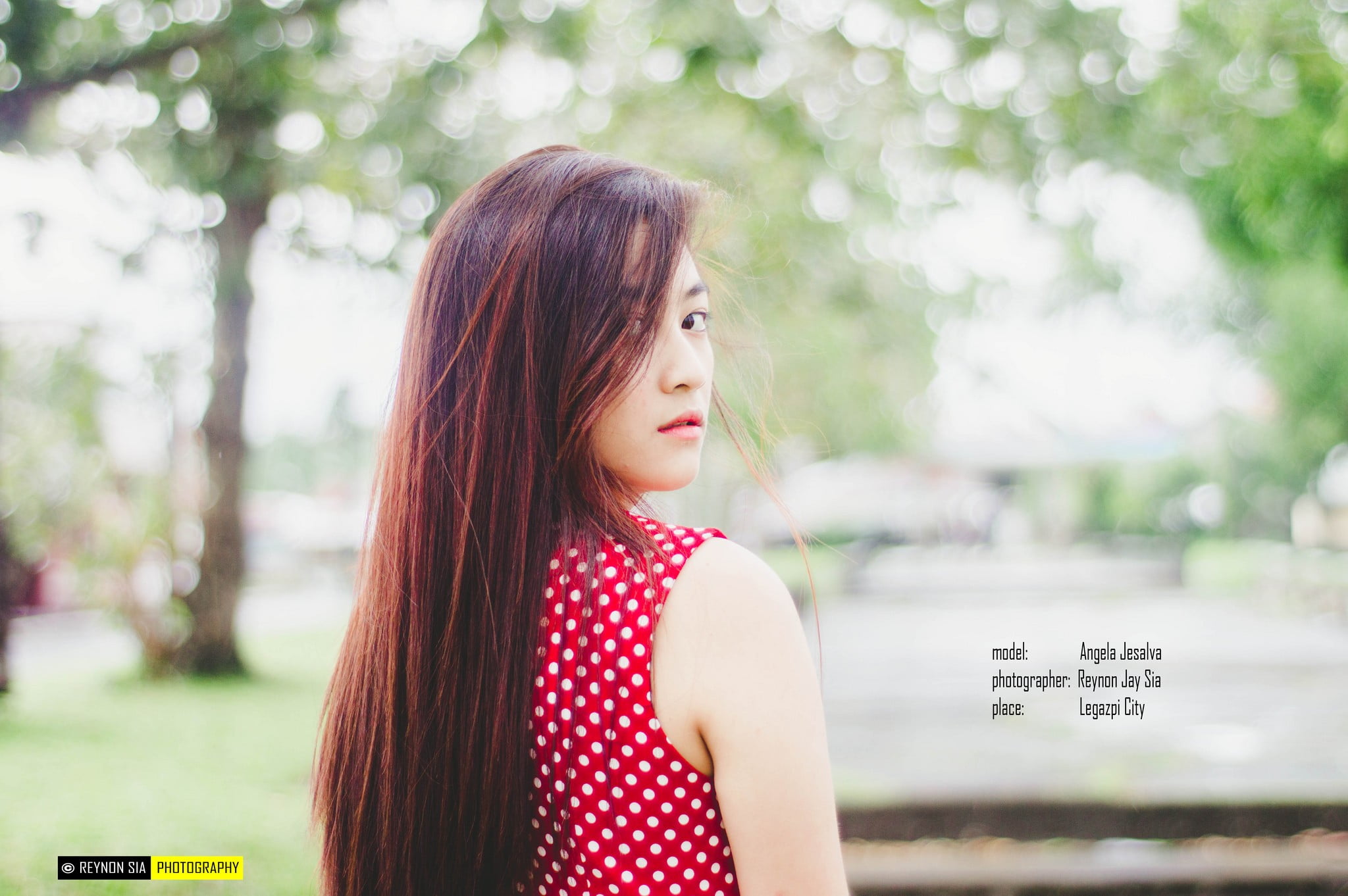 standing, beauty, young women, bangs, contemplation, long hair, Asian, brown hair, outdoors, dyed red hair, young adult, casual clothing, tree, hair, Thailand, HD Wallpaper