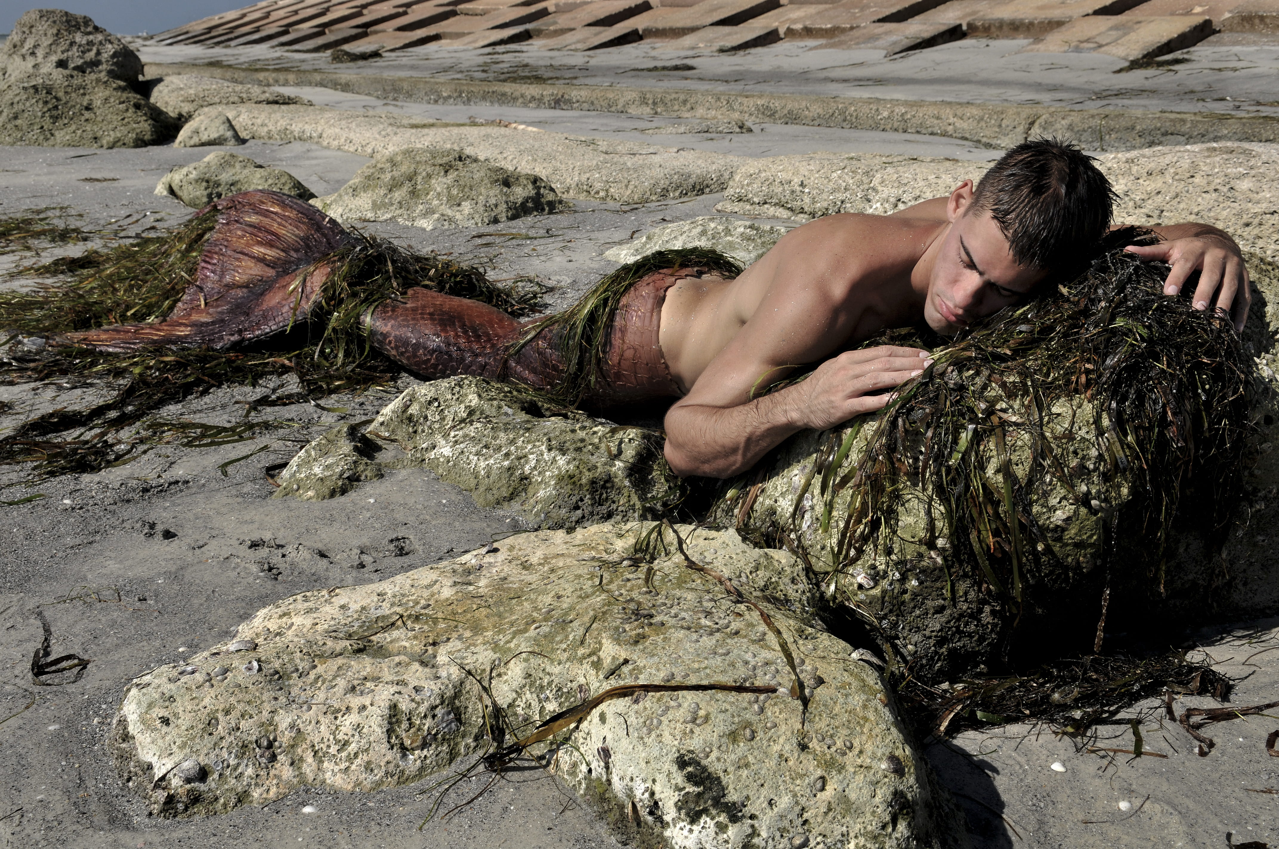 pruning, solid, young adult, lying on back, lying down, one person, real people, rock, brown, shirtless, sand, lying on front, young men, land, rock - object, HD Wallpaper