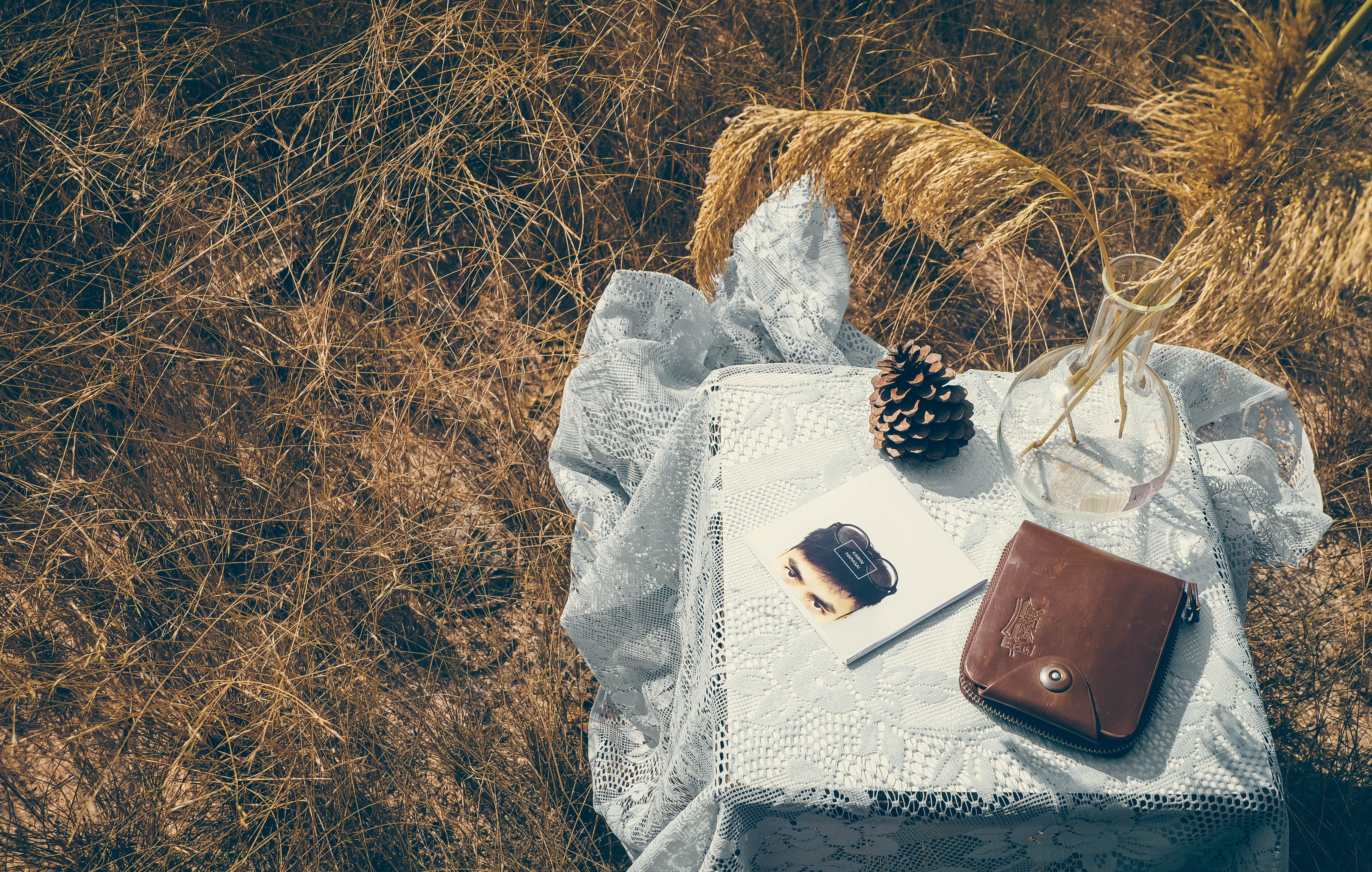 still life, plant, food and drink, grass, high angle view, close-up, vase, table, cone, tree, shoe, winter, conifer, 4K, nature, food, white, day, technology, HD Wallpaper