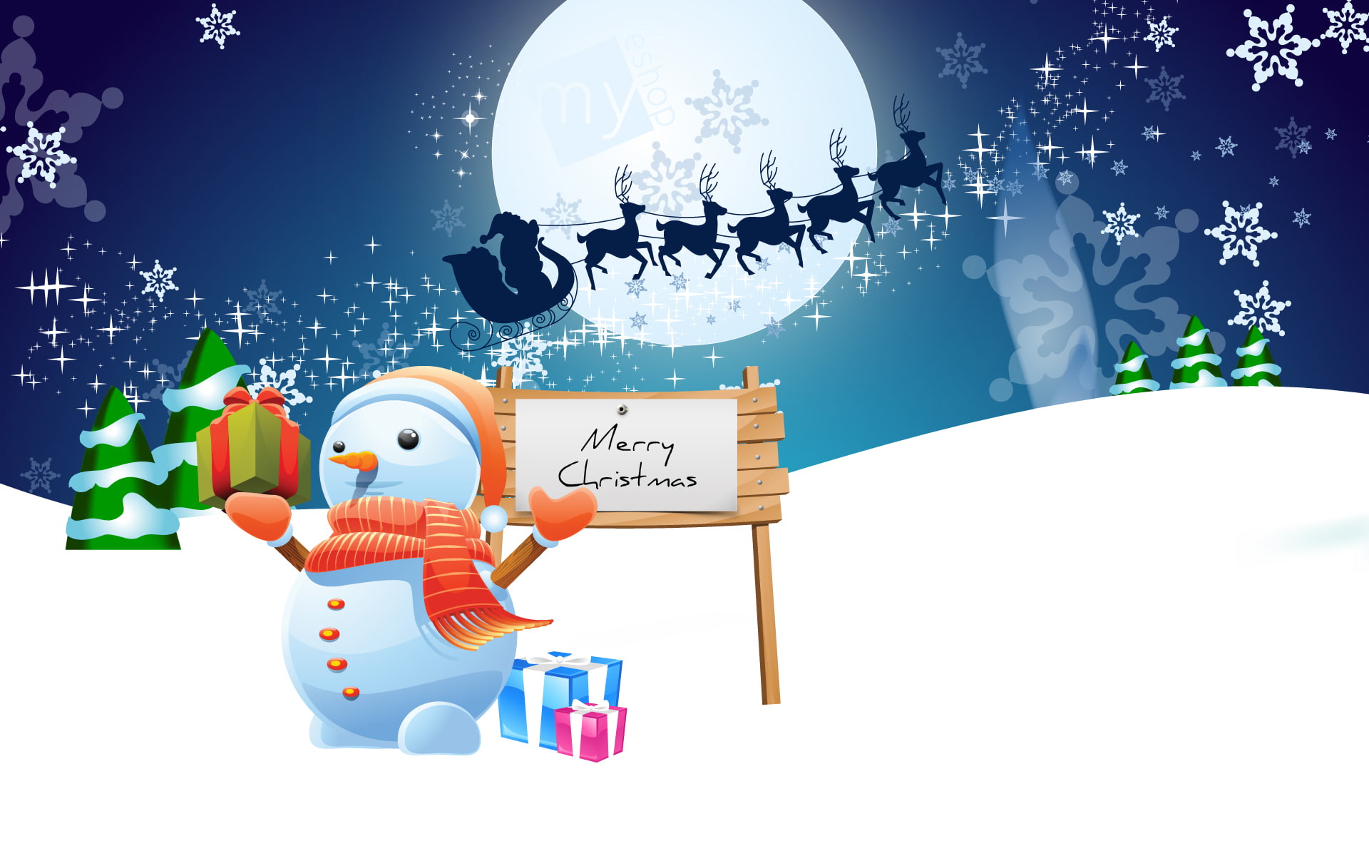 nature, decoration, sleigh, cold - Temperature, cold temperature, humor, celebration, cheerful, sphere, season, western script, graphics, Christmas, HD Wallpaper