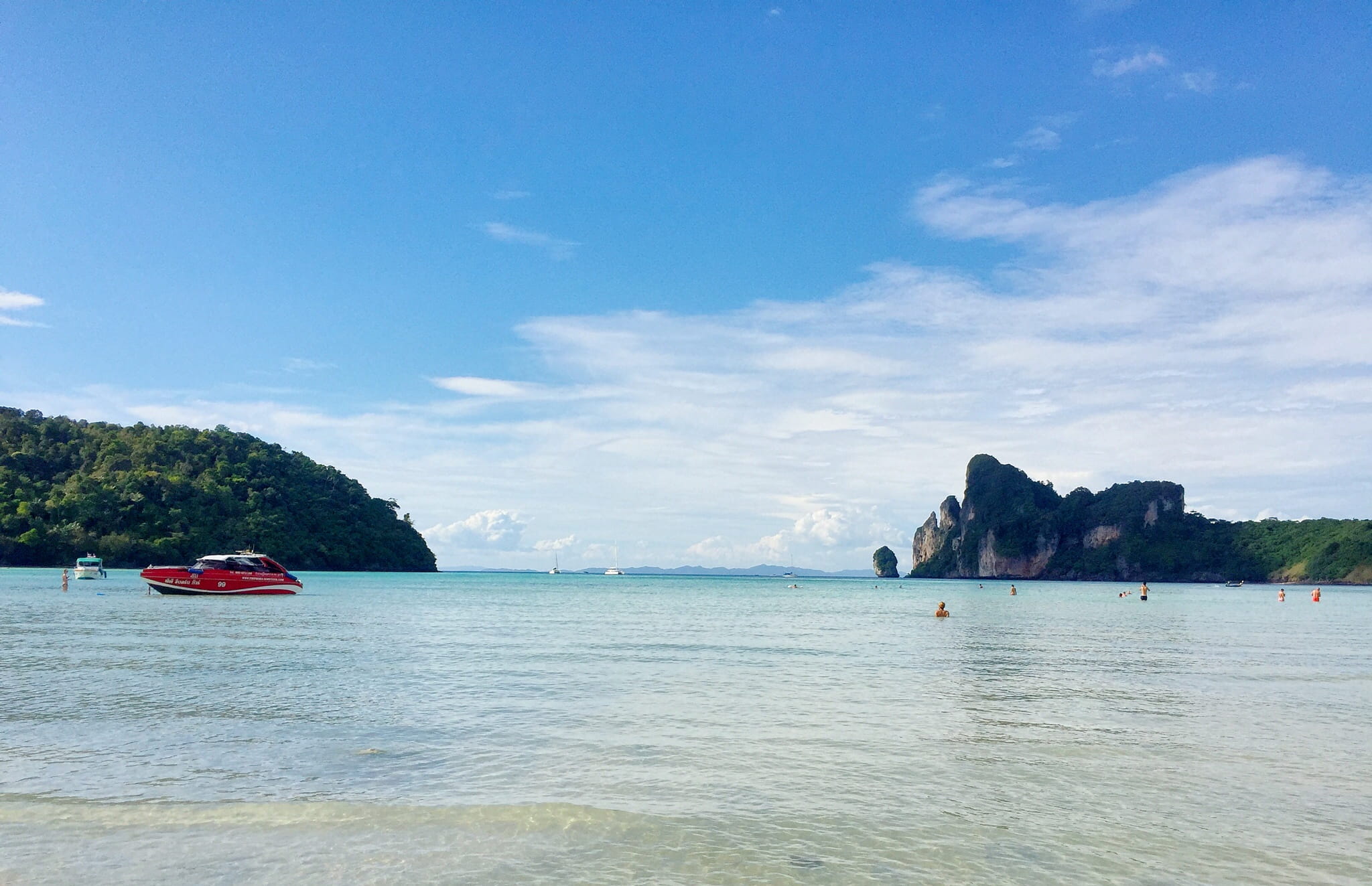 nature, thailand, sky, nautical vessel, mode of transportation, ocean, travel destinations, ocean view, bay, sunny, ban thai road tambon ao nang, no people, HD Wallpaper
