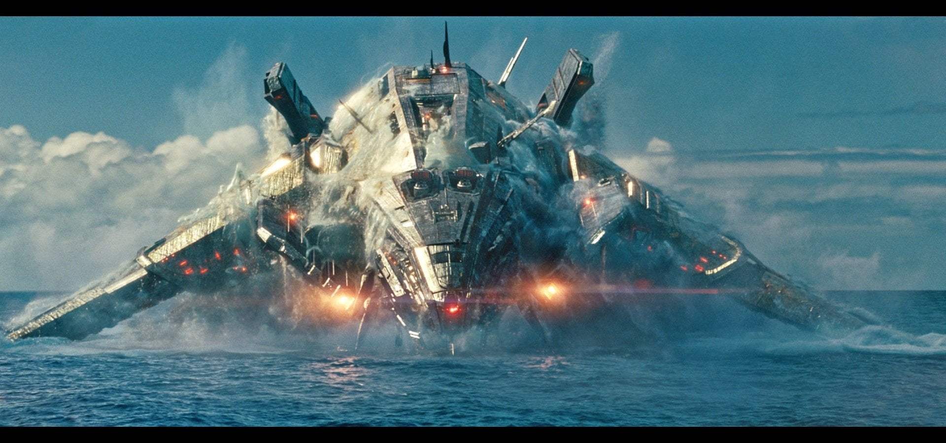 military, water, outdoors, nature, destruction, sky, fighting, shipping, mode of transportation, ship, aggression, 1080P, cloud - sky, Movie, conflict, HD Wallpaper