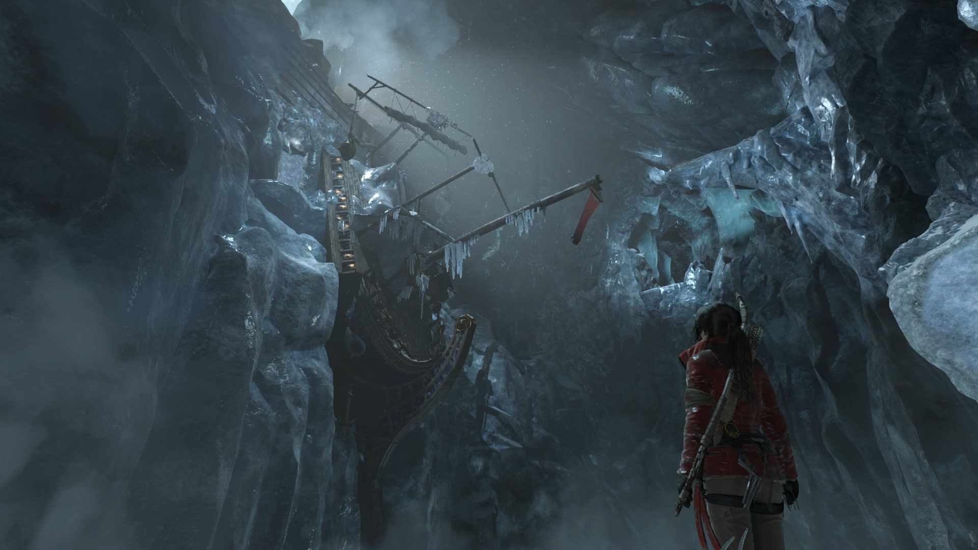 lifestyles, built structure, real people, nature, ice, rock formation, Lara Croft, Tomb Raider, crowd, outdoors, video games, industry, day, smoke - physical structure, HD Wallpaper