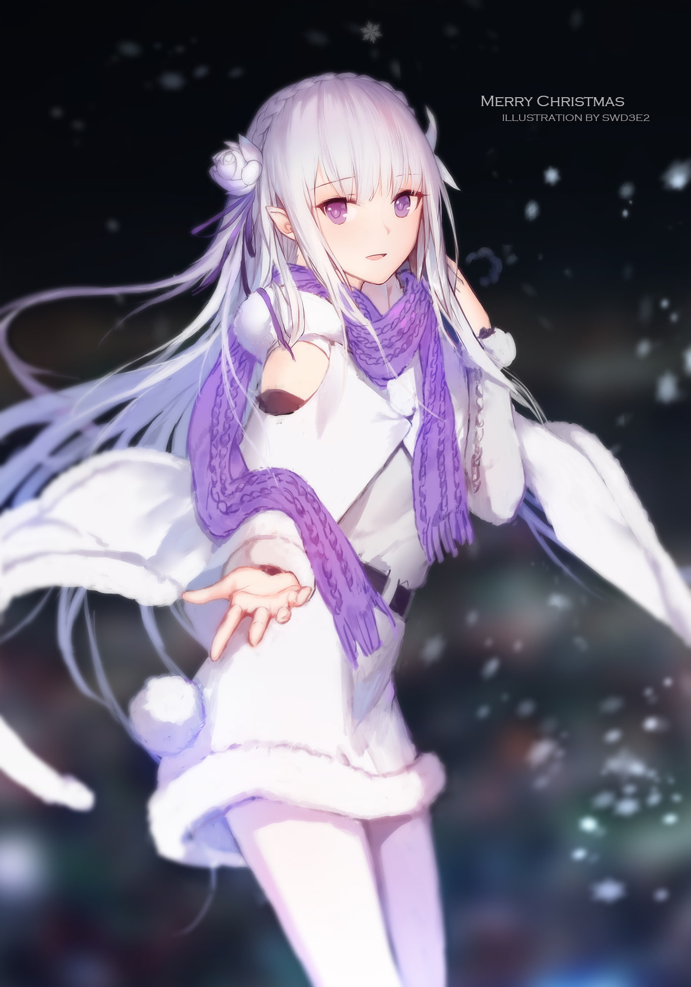anime girls, long hair, anime, 1080P, purple eyes, swd3e2, Phone HD Wallpaper