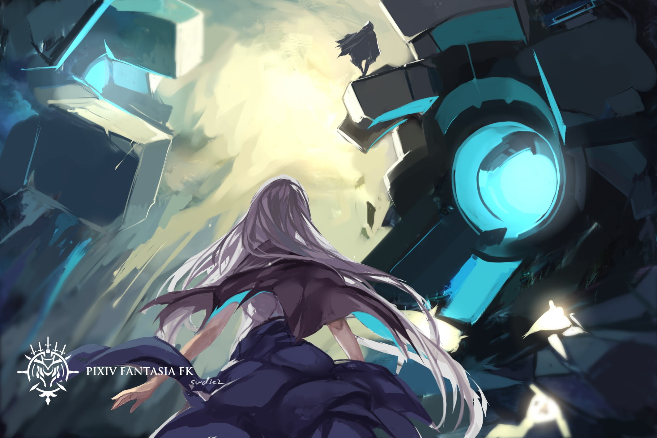 outdoors, swd3e2, 1080P, sunlight, human representation, art and craft, anime girls, women, day, one person, reflection, original characters, long hair, HD Wallpaper